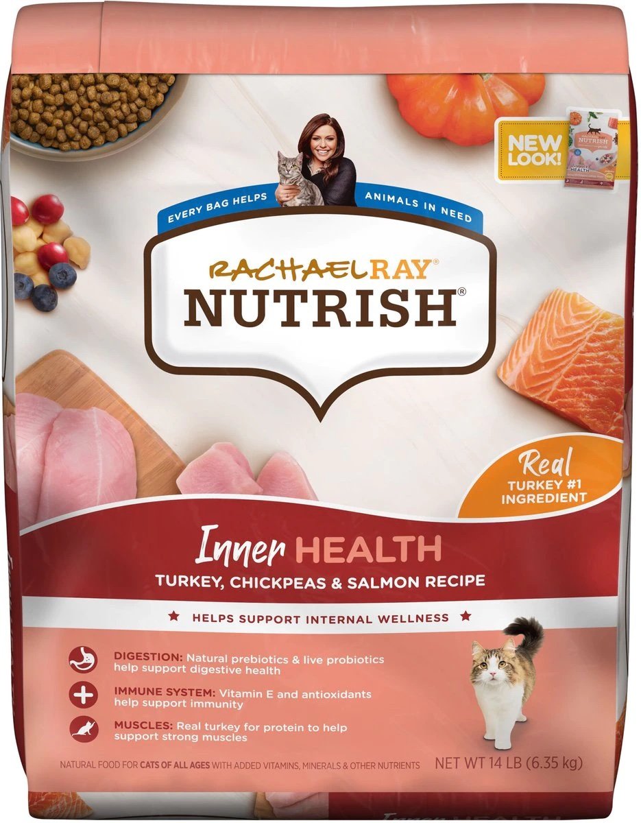 Rachael Ray Nutrish Inner Health Turkey with Chickpeas &amp; Salmon Recipe Dry Cat Food