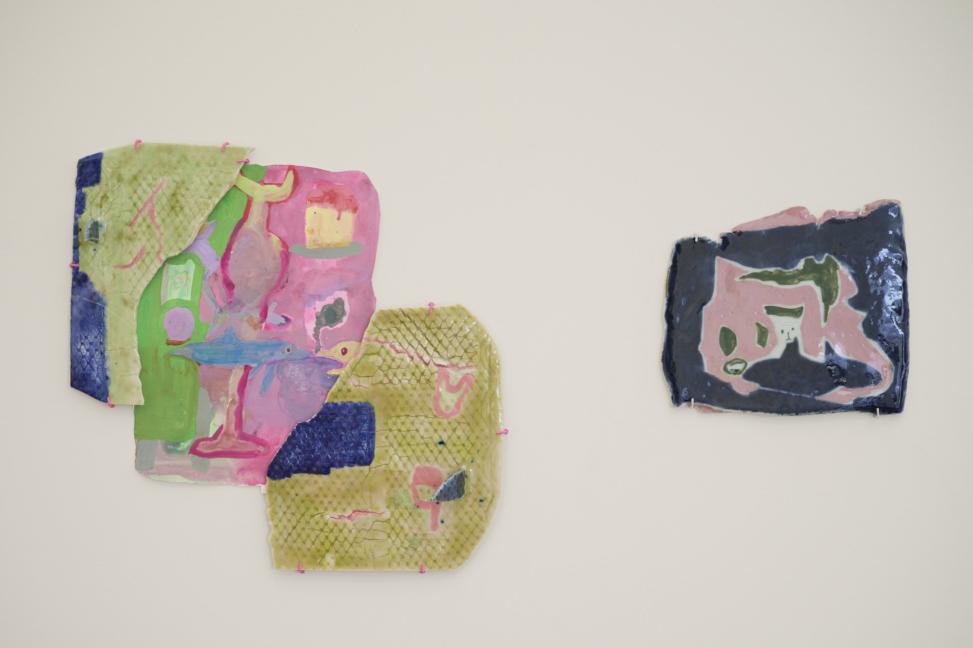 dolphins kissing in an ocean full of sharks, flattened island