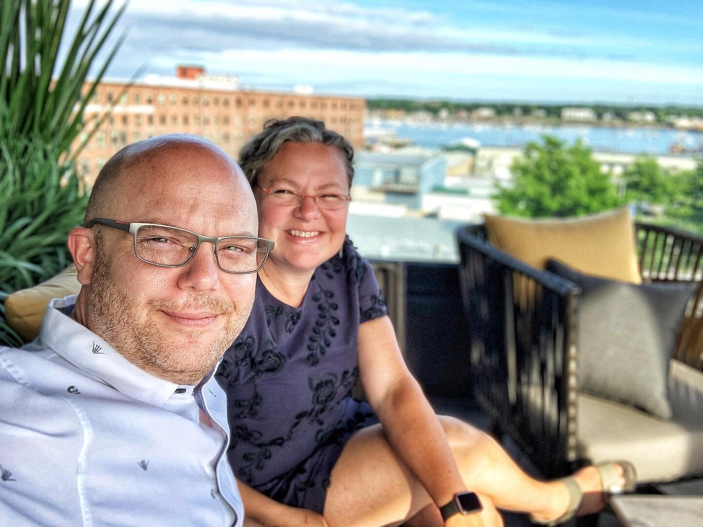 Taking a moment to appreciate all the hard work that has gone into realizing @canopyportlandwaterfront with an amazing team of talented and hardworking professionals. Christening @lunaportlandme rooftop bar on their opening weekend. Cheers! ✨🥂✨