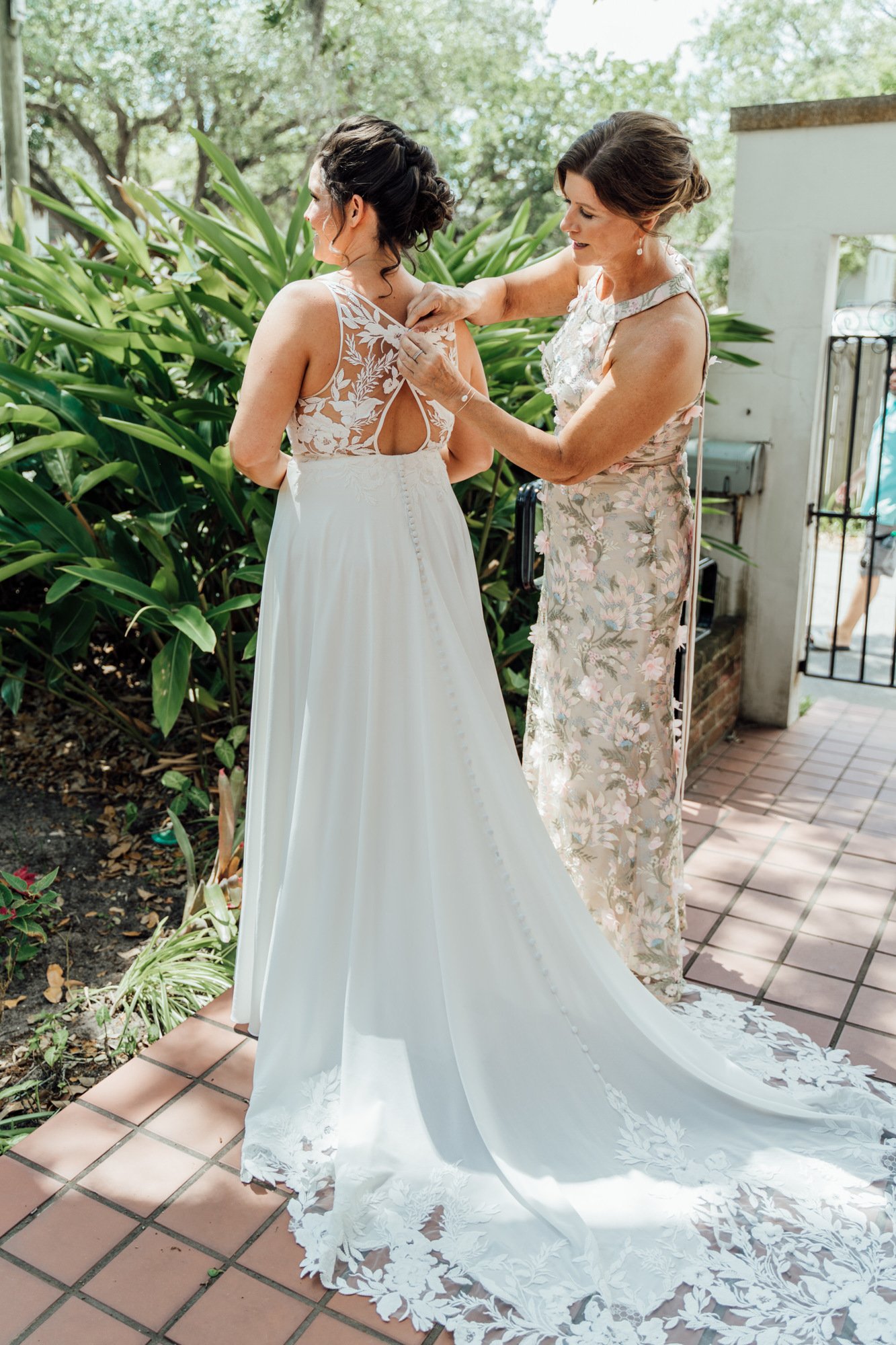 Southern Palms Studio bride with gorgeous dress before wedding ceremony in St. Augustine, FL.jpg