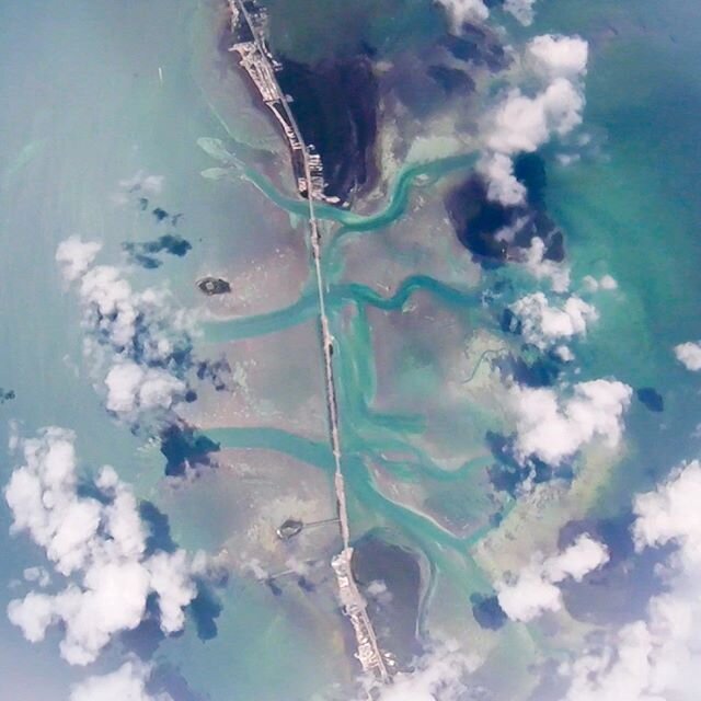 This might look like a watercolor painting, but it's a photo of the Florida Keys from 100,000 feet above. It was a trip trying to get this image back, to say the least! For more details on the project, link is in bio. 🎨