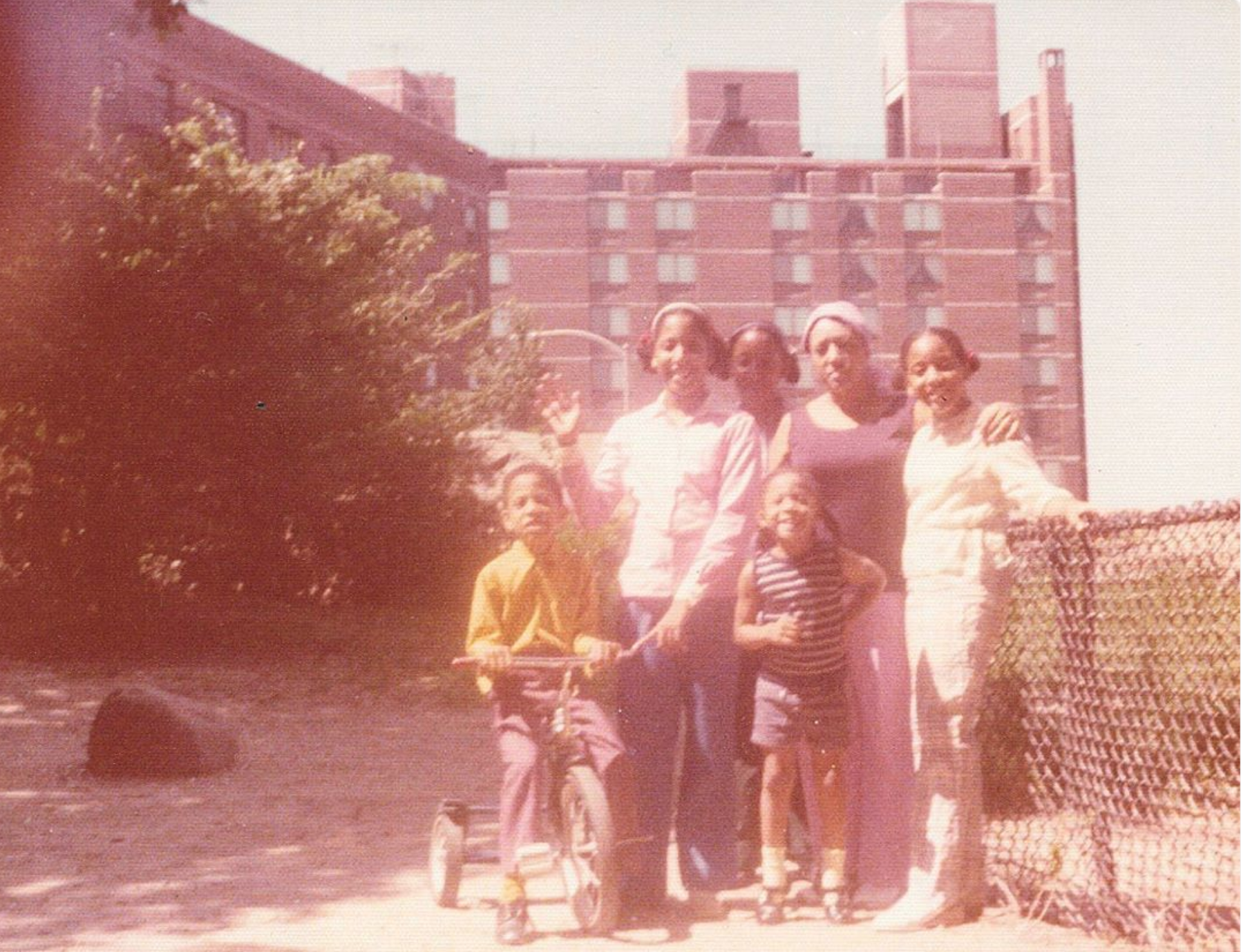 The Matheson Family: Grandmother Natalia, mother Alma, tias Elena and Martha, tio Juan and tia Nati. 187th Street and Bennett Avenue, 1976. READ THEIR STORY.