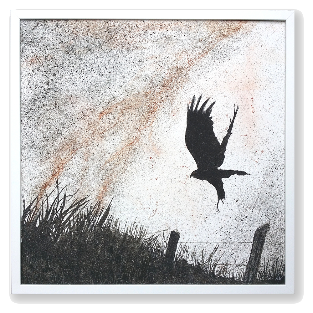 “Take a Breather” SOLD - 100 % pure Sand Painting created with 5 shades of natural New Zealand Sand Size: 1000 x 1000 mm Price: $ 2500