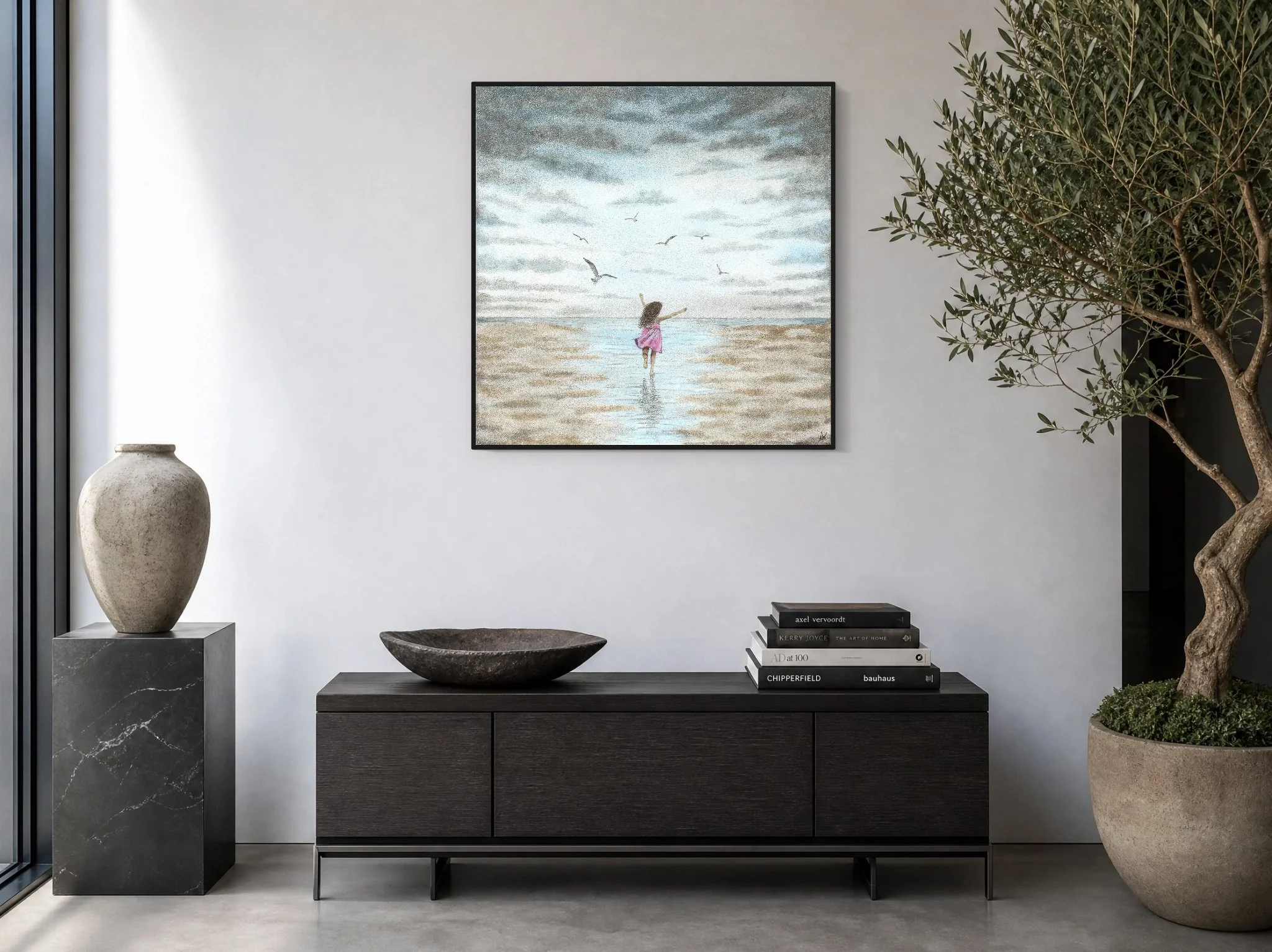 Nancy Tschetner_Whirlwind Of Joy_11 shades of pure and natural sand, crushed glass, and a sprinkle of gold leaf-insitu.jpg