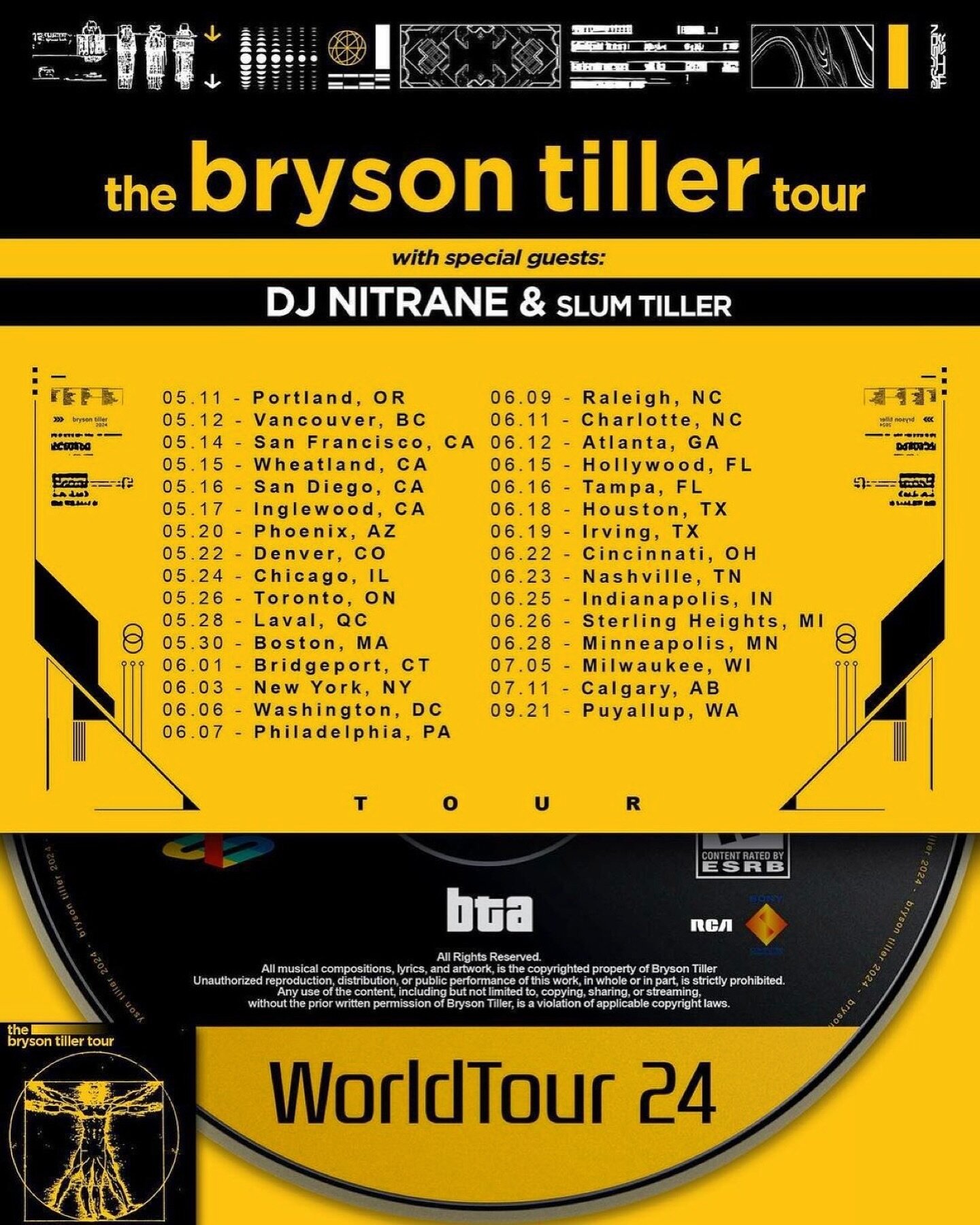 Repost from @brysontiller
&bull;
⚠️Bringing BTA back to the states after Europe, Tickets on sale this Friday!! ⚠️
#cuzeventsrock #brysontiller #tourannouncement #thebrysontillertour