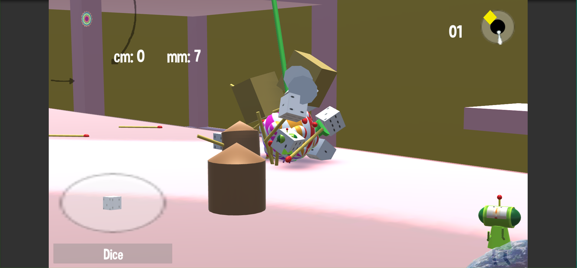 A clone of Katamari Damacy’s first level.  I was responsible for UI functionality, ball movement, and some 3D modelling. 