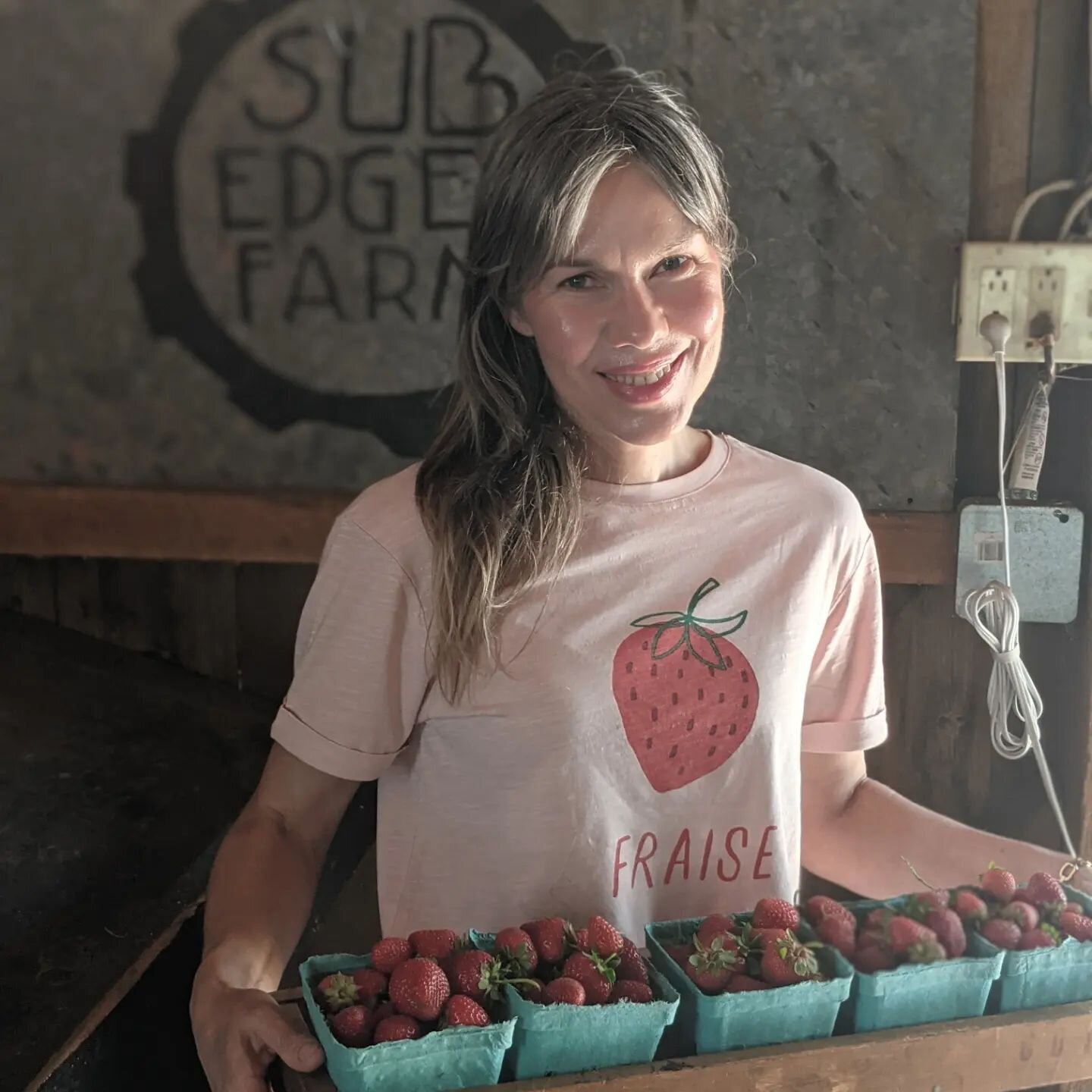 It's officially strawberry season at Sub Edge Farm. Stop by for some today! 🍓🍓🍓