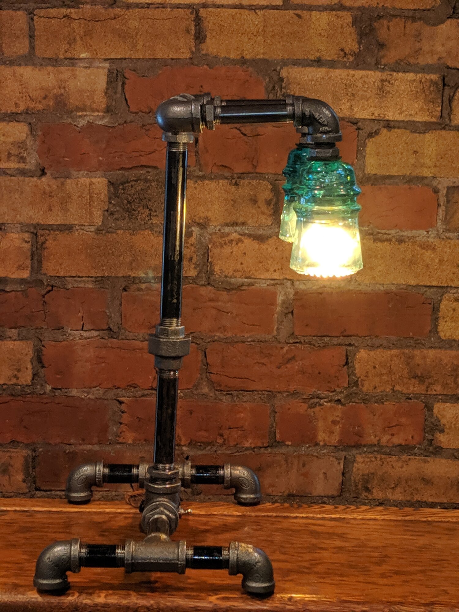 Steampunk Steampunk lamp - Green glass Writing Table Lamp Table Lamp Piano  Lamp — The Vintage Addict