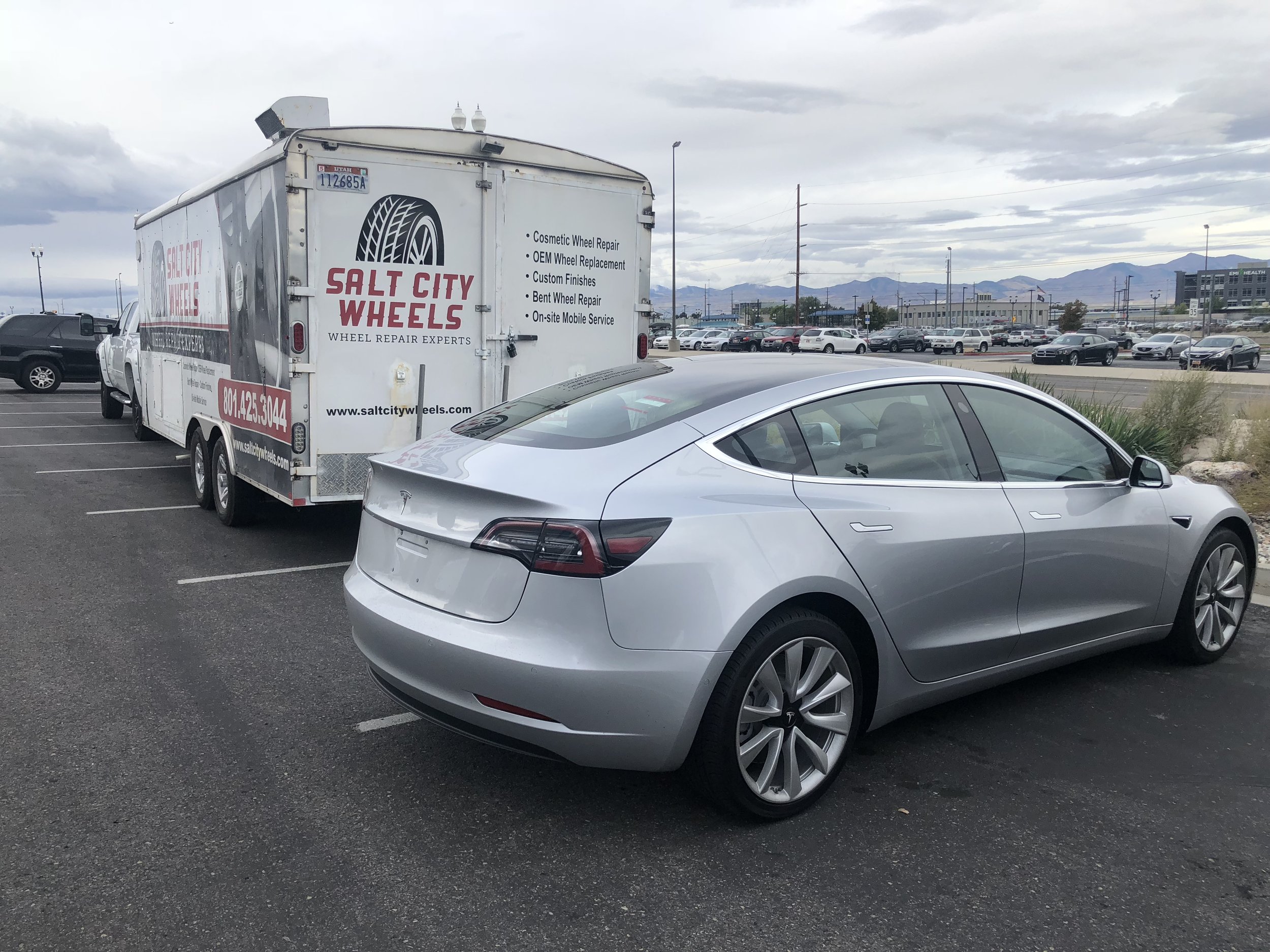Tesla Model 3 before wheel paint