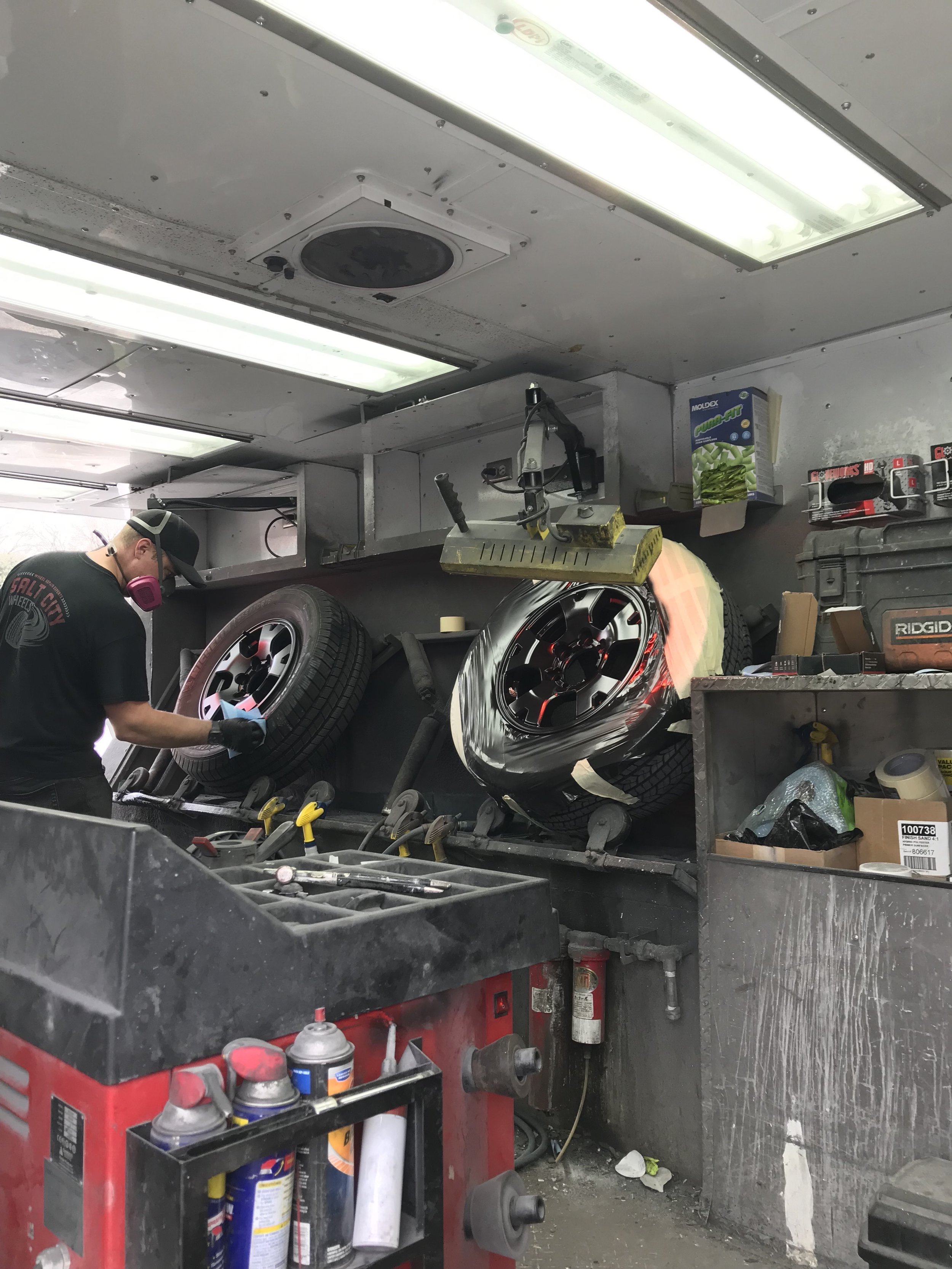 Our mobile wheel experts at work