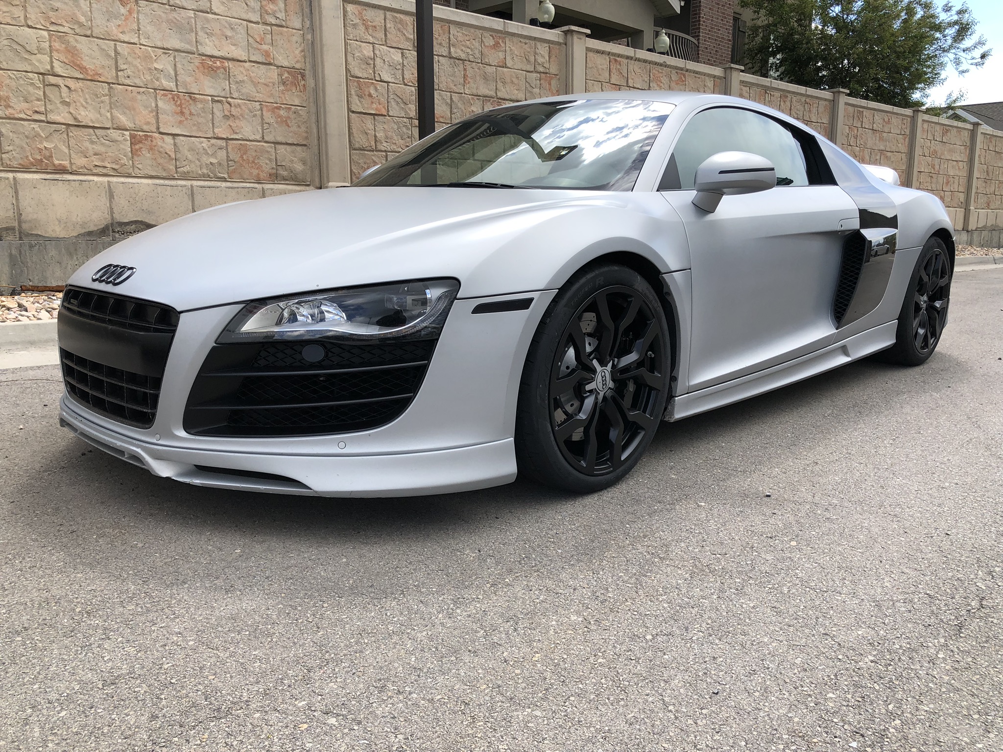 Audi R8 V10 After Custom Matte Silver Wheel Paint