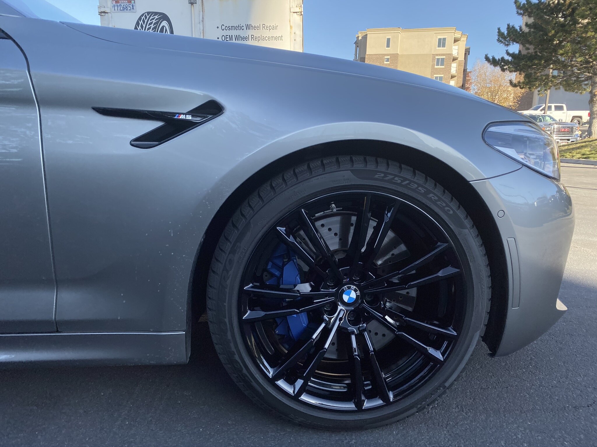 BMW M5 Competition after wheel repair &amp; paint