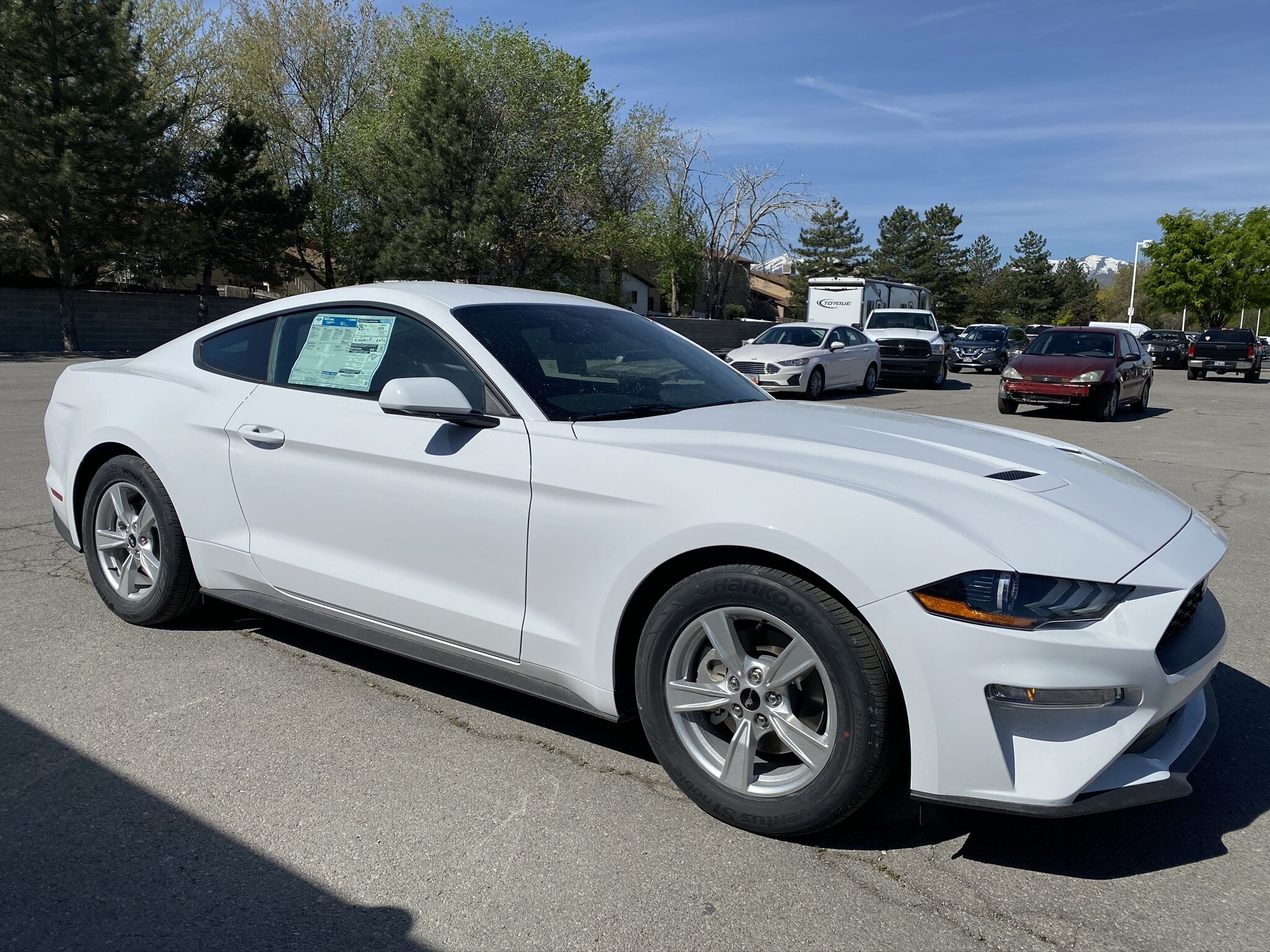 White Mustang before paint refinish