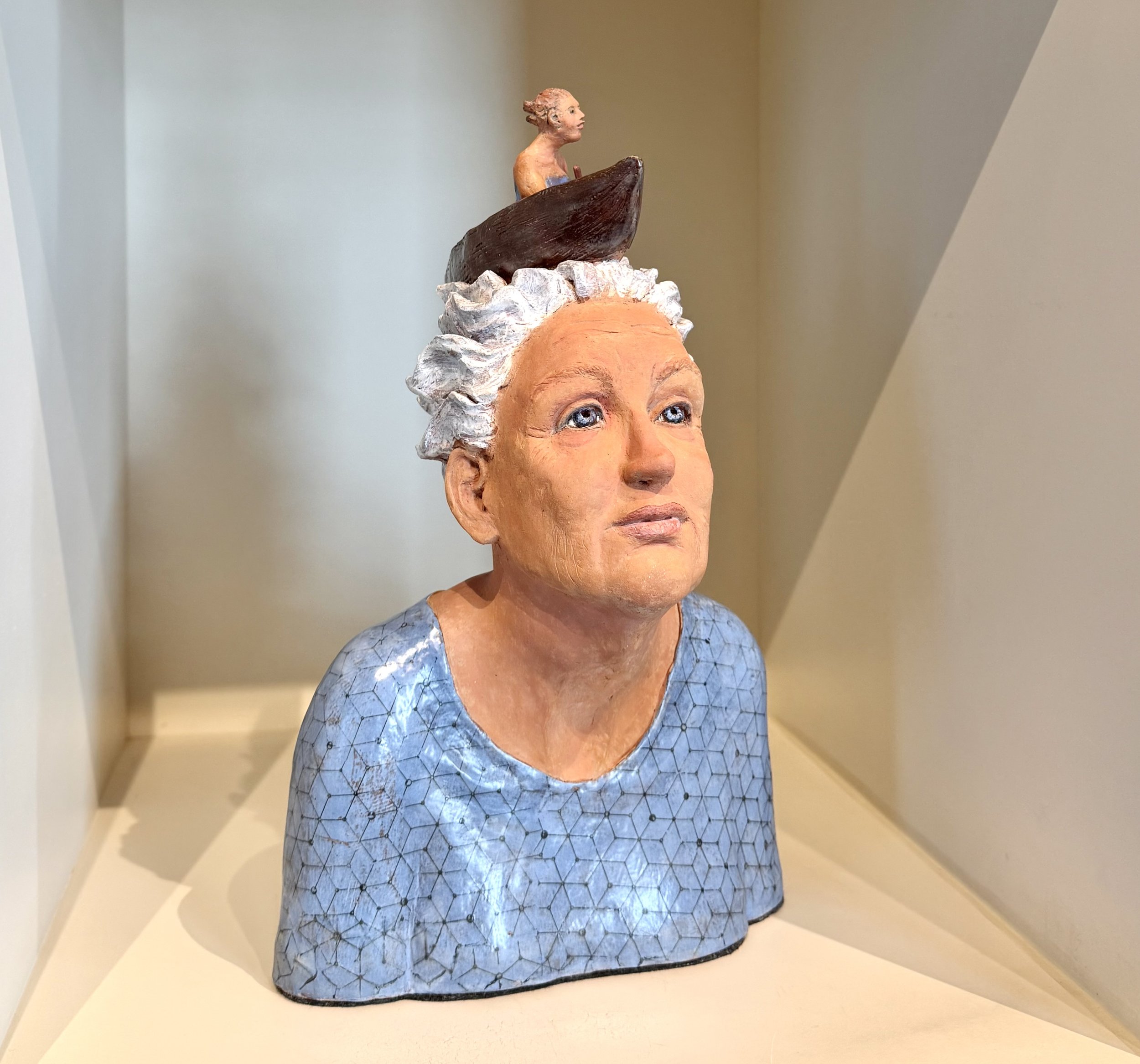 Rowing North, clay, 9x14x8 in.