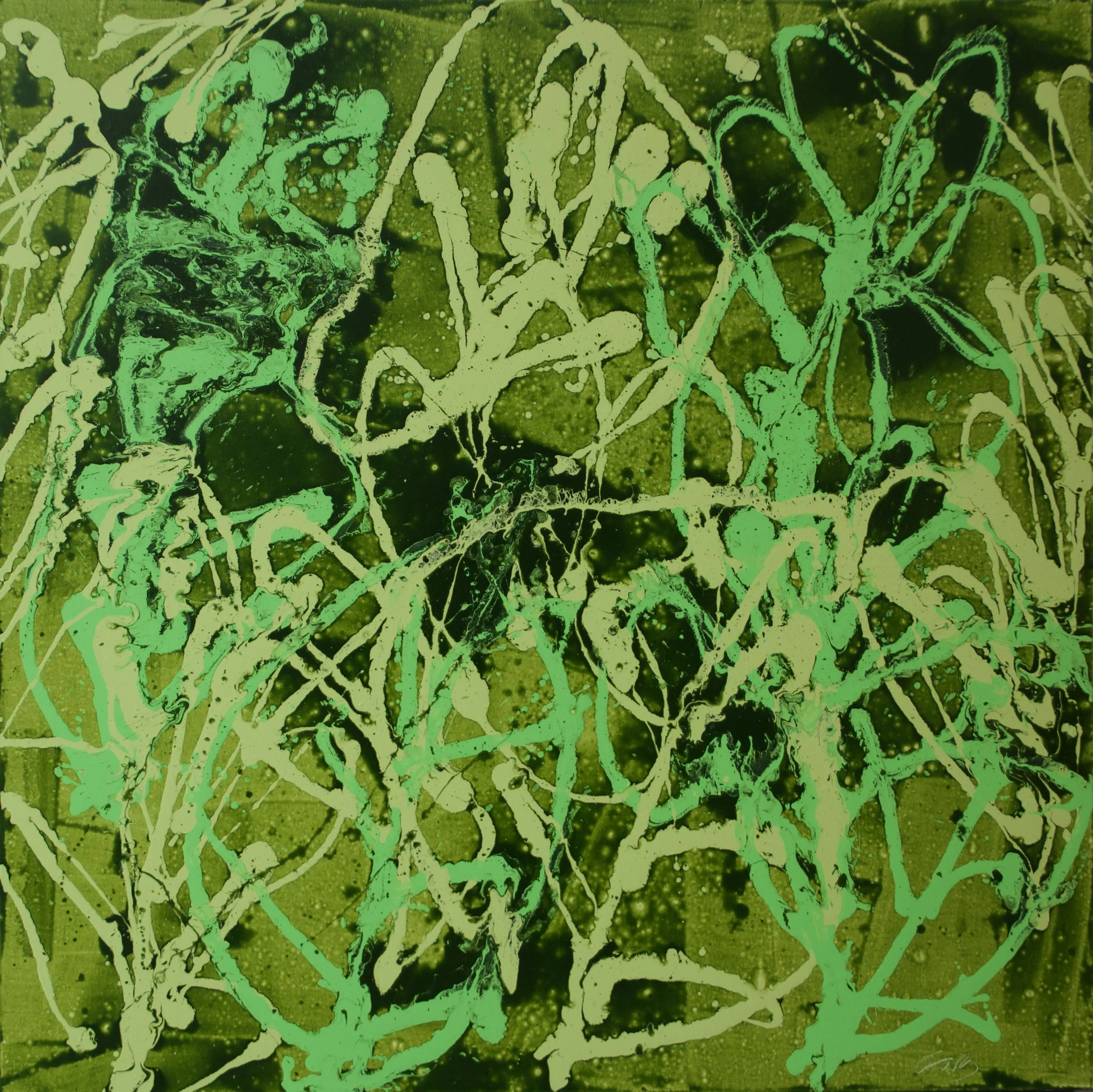 BRENT GODFREY, SPANISH GARDEN, 2024. ACRYLIC ON CANVAS, 48X48 IN.  $8,000.jpeg