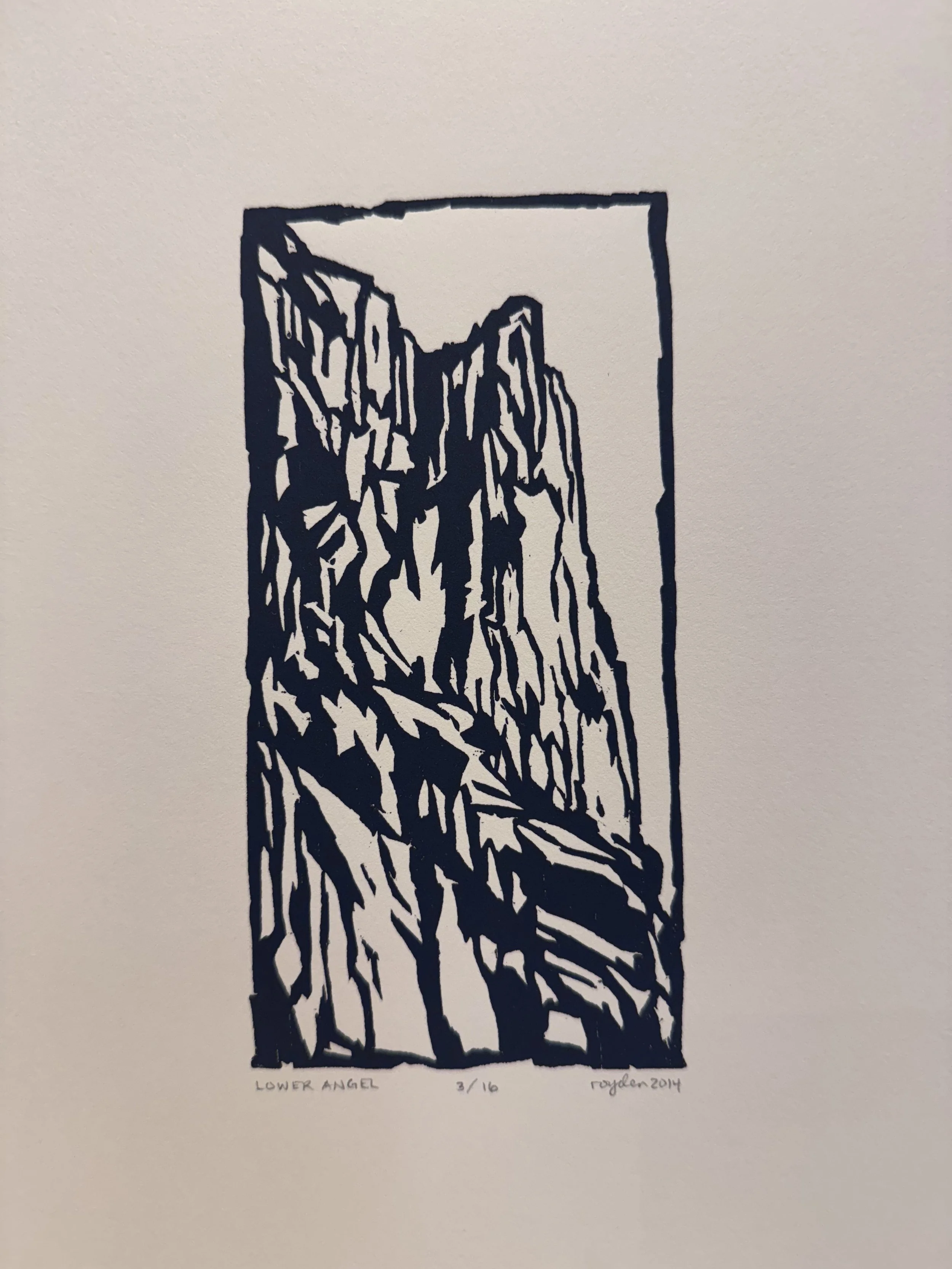 Royden Card, Lower Angel 3/16, woodblock print, 9.5x12.5 in.
