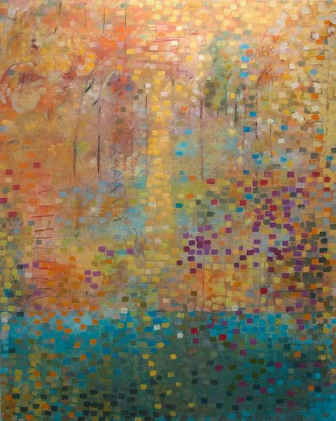 Race Day, acrylic, pencil and pastels on canvas, 48x60 in.