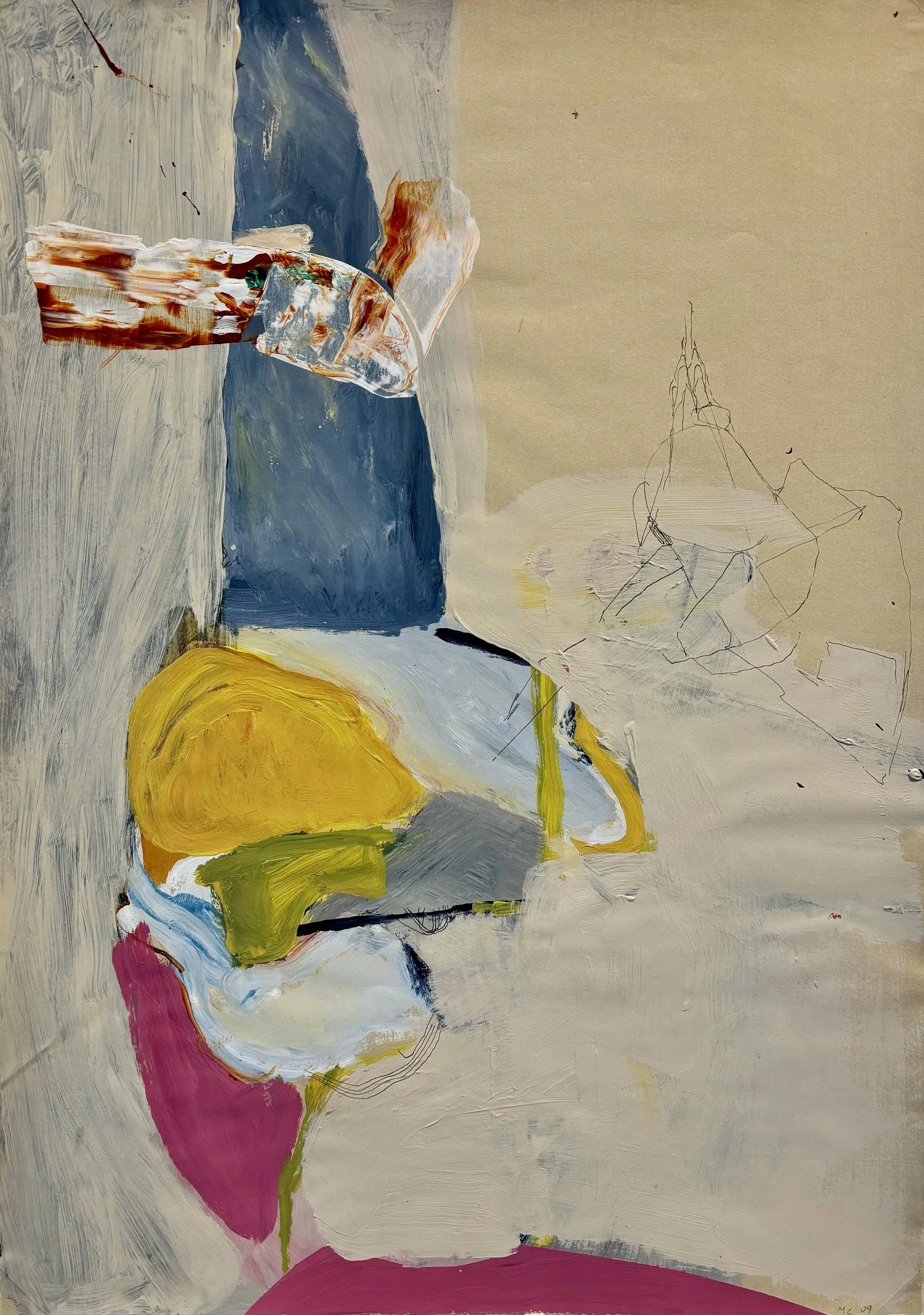 Matthew Choberka, Position Papers #2, acrylic on paper, 21x30 in.