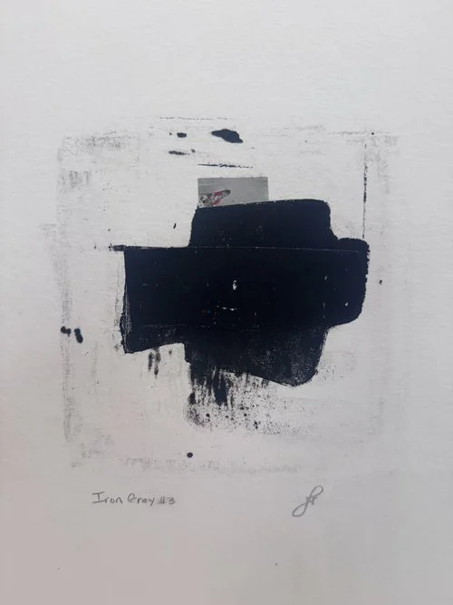Jennifer Rasmusson, Iron gray #3, monoprint and mixed media, 9x12 in.