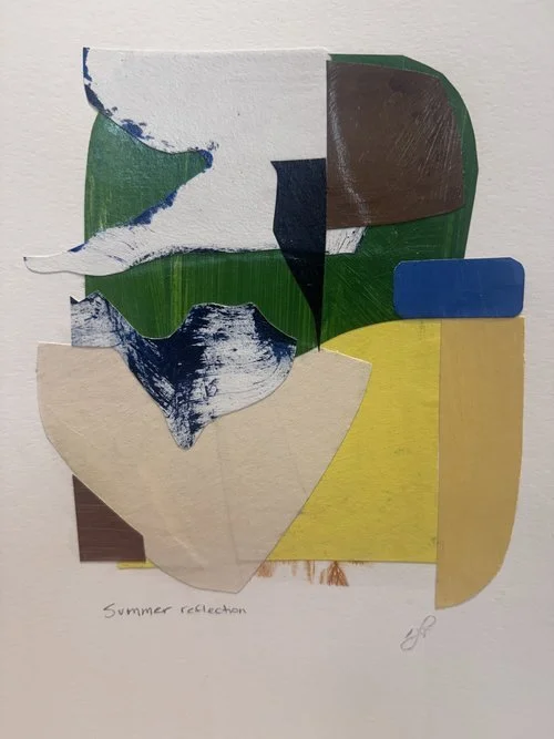 Jennifer Rasmusson, Reflection #3, monoprint and mixed media, 9x12 in.