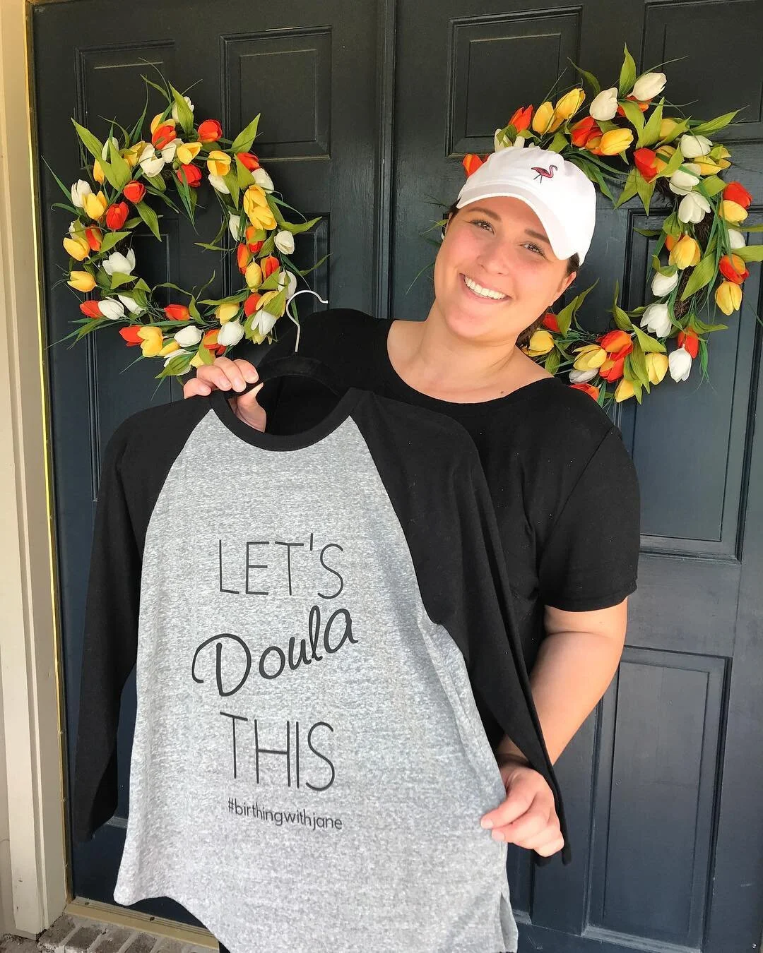 My firstborn amazing talented beautiful daughter made me this new &ldquo;Doula&rdquo; baseball shirt with her new Cricut!
.
.
.
 #birthingwithjane #doula #birthing #letsdoulathis #babies