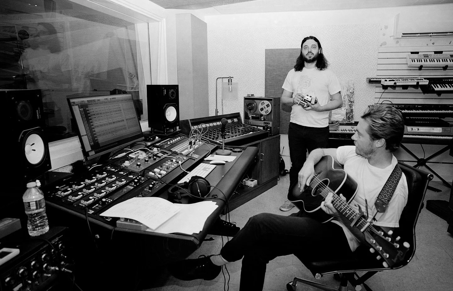 A few frames from the making of my new record, Amory &amp; Eleanor, up in Idyllwild taken by @psychictemple. So grateful for the hands + ears of these dudes @maxknouse, @georgeemadrid, @benlumsdaine, with @psychictemple at the helm making the whole t