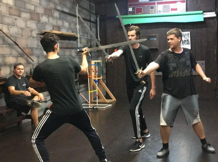 Stage combat class at Swordplay LA fencing school