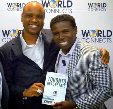Chris Allen & Mike "Pinball" Clemons at the Launch party for Allen's new book "The Book on Toronto Real Estate"