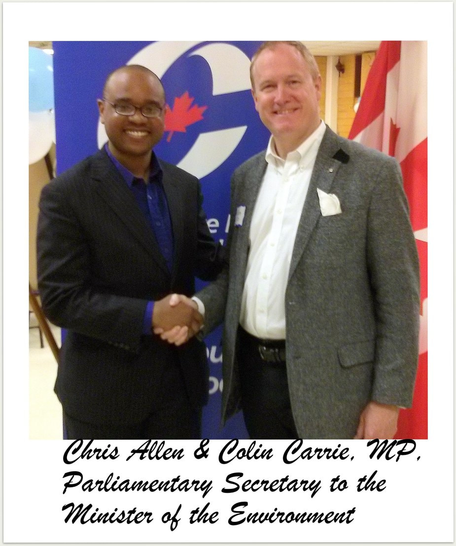 Chris Allen with his guest Colin Carrie, Parlimentary Secretary to the Minister of the Enviroment.