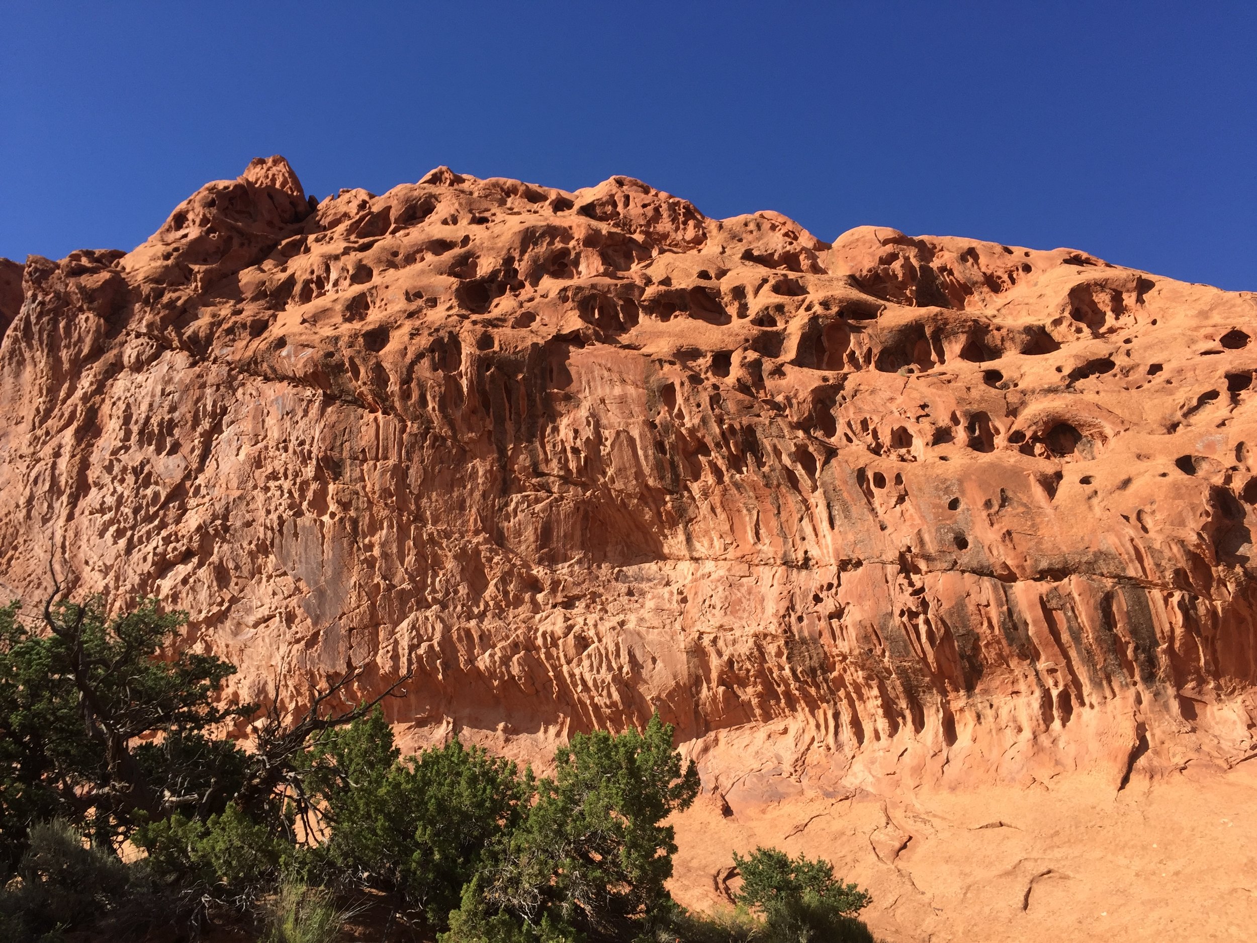 AUGUST, 2017 – CAPITOL REEF NATIONAL PARK: The bizarre nature of the rock formations can give you an other-worldly feeling as you walk through a landscape as silent as this desert.