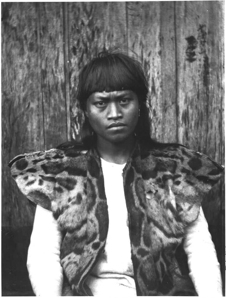 PICTURED: Indigenous man wearing a clouded-leopard vest. From digital archive of the University of Tokyo Circa 1900.