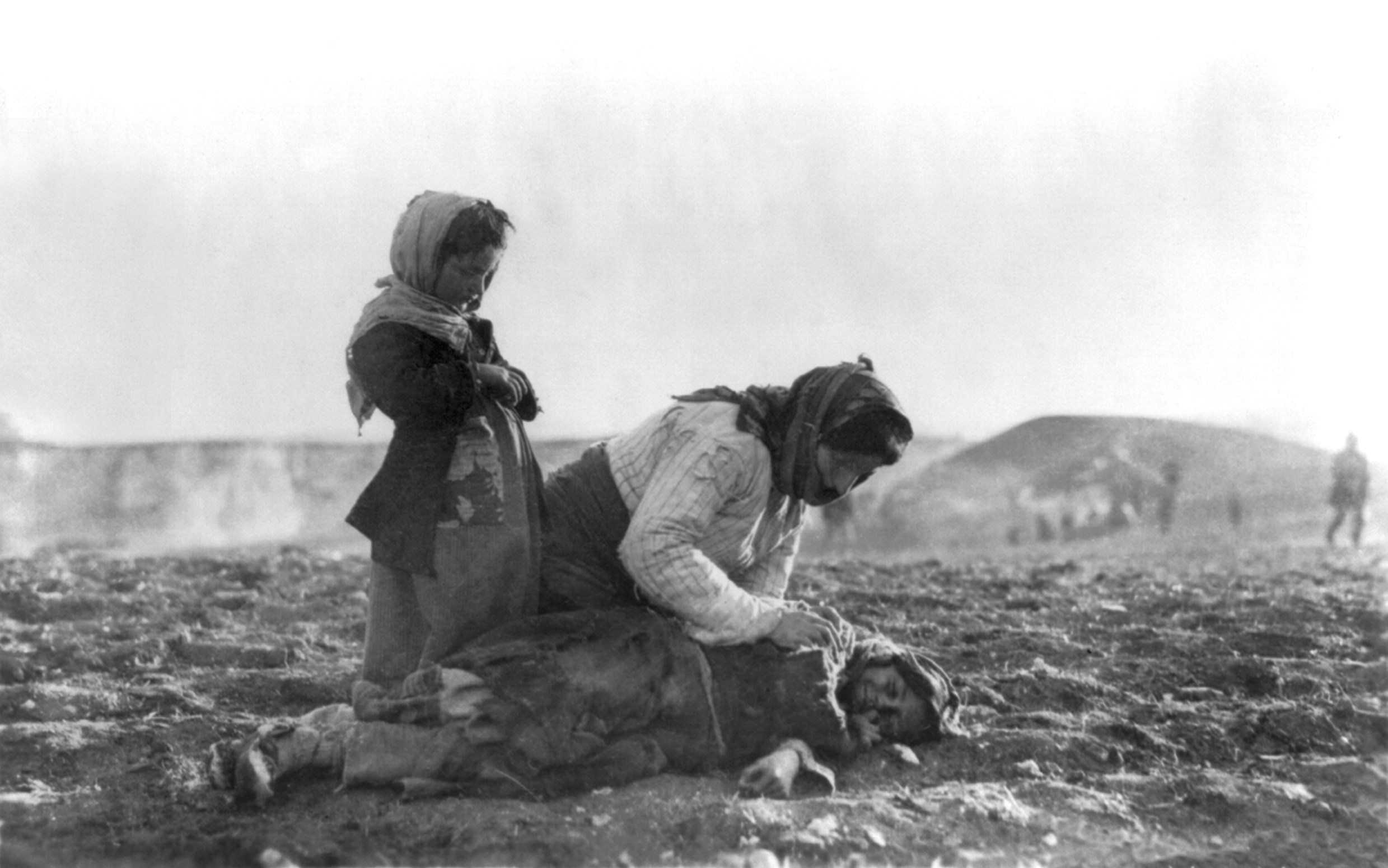 PICTURED: An Armenian child dead in the fields within sight of help and safety at Aleppo.