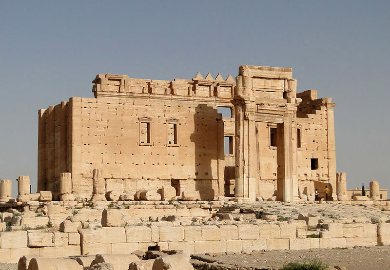 PICTURED: The Temple of Bel which the Islamic State has destroyed through explosives.