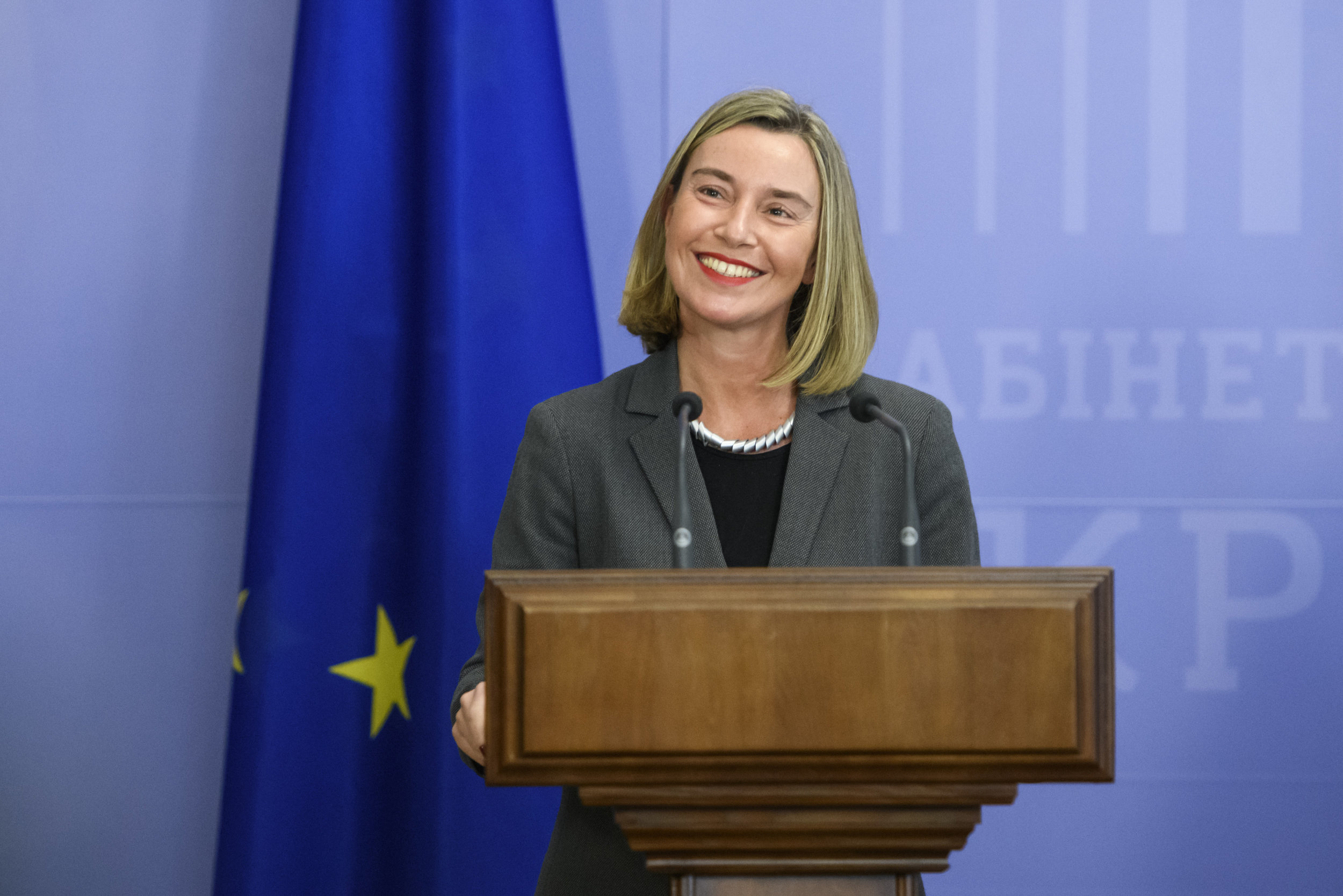 PICTURED: High-Representative Federica Mogherini in a meeting with Ukraine’s Volodymyr Groysman. Photo credit, Wikimedia 4.0 CC License.