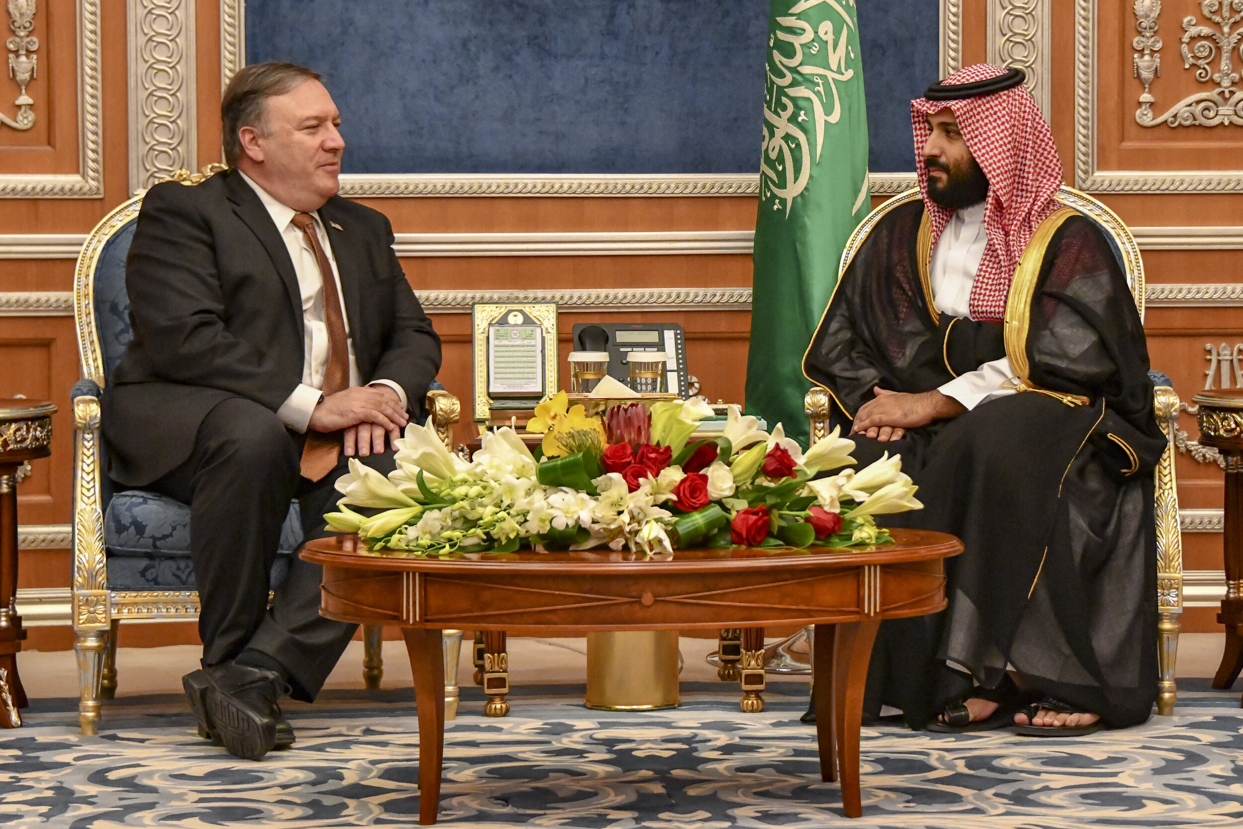 PICTURED: Secretary of State Mike Pompeo sits down with Saudi Crown Prince Mohammed bin Salman.