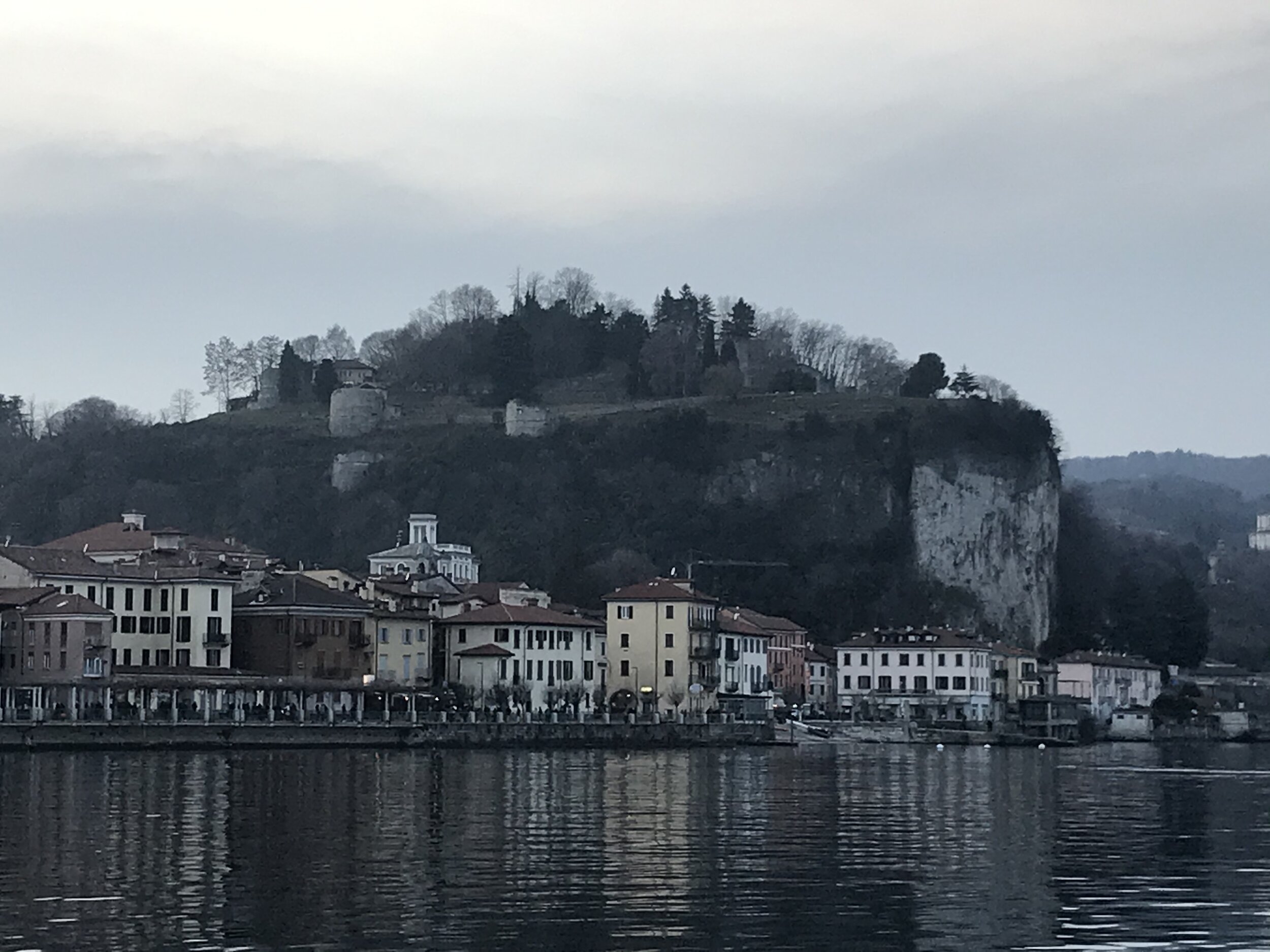  Arona, on the shores of Lago Maggiore at dusk  