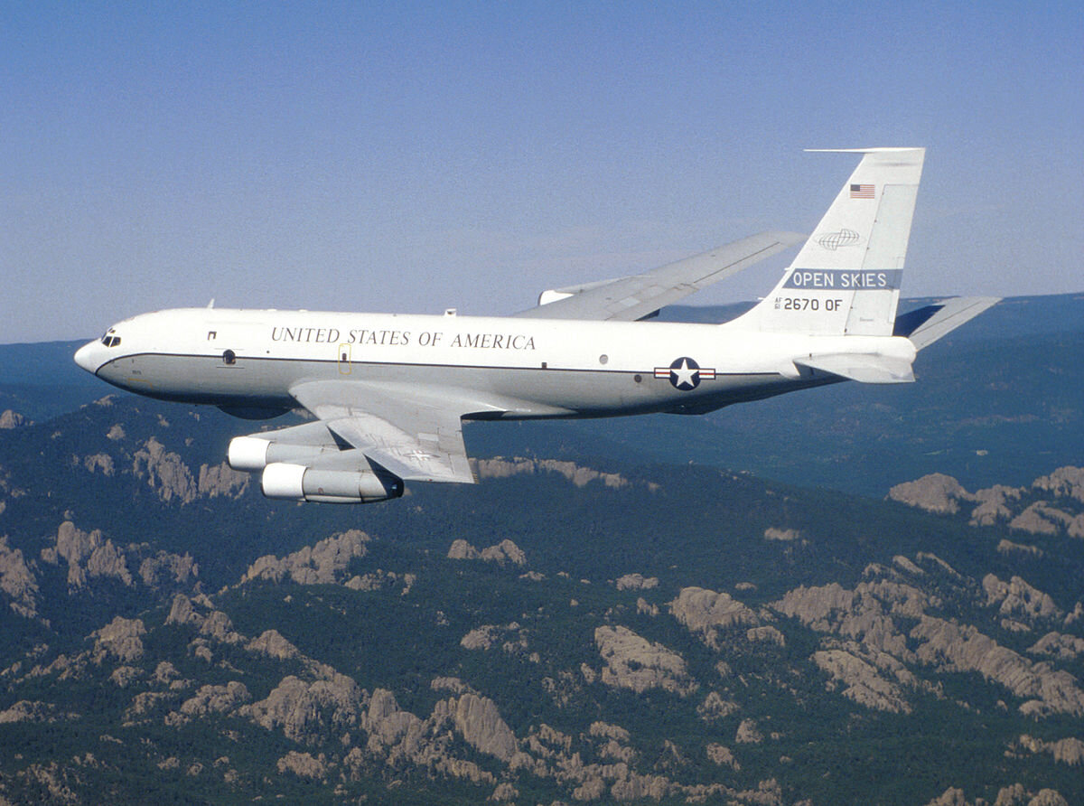 PICTURED: Boeing OC-135B Open Skies reconnaissance aircraft, used by the U.S. for Open Skies Treaty Flights.