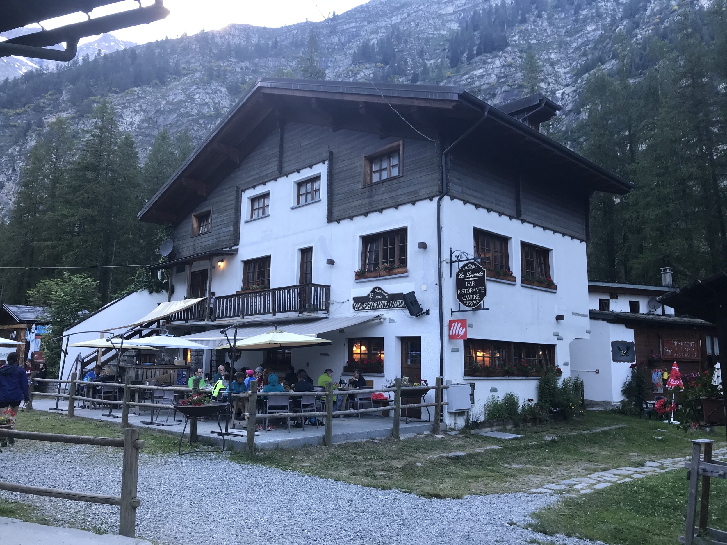   PICTURED:  Ristorante La Laconda sits in the twilight of a mountain sunset.  