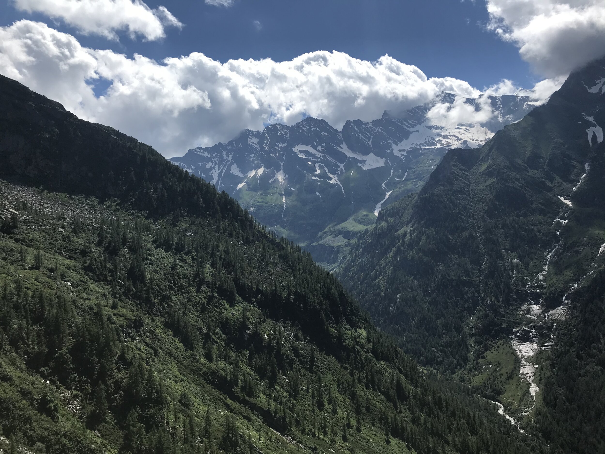   PICTURED:  The view of the south face of Monte Rosa, atop  Passo della Miniera.  