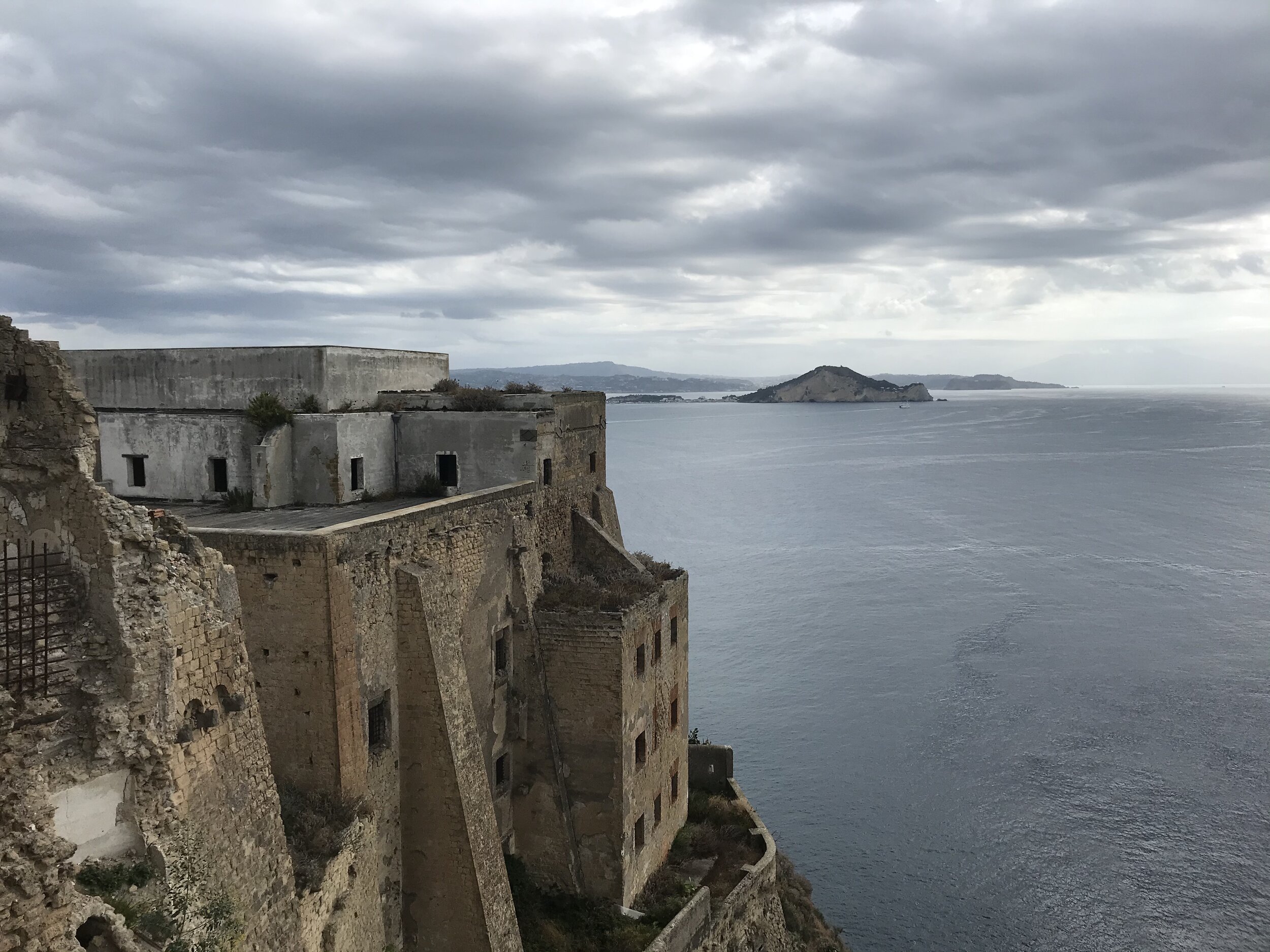  PROCIDA, Napoli. August 5th, 2020. PICTURED: The view from the terrace on top of the prison complex surrounded by relatively new real estate. 