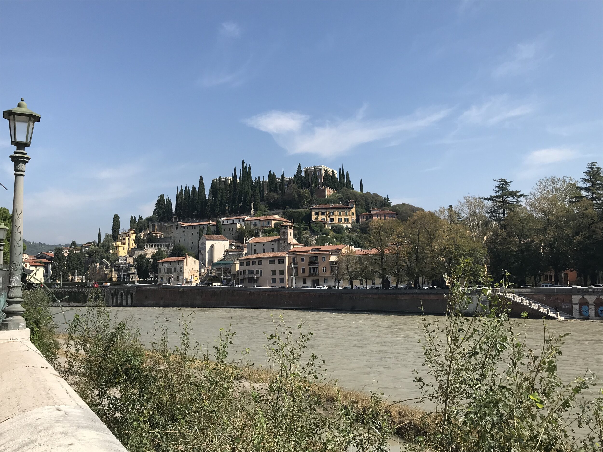   PICTURED:  View from the city center of Castel San Pietro, a great place to see the city from on high. 