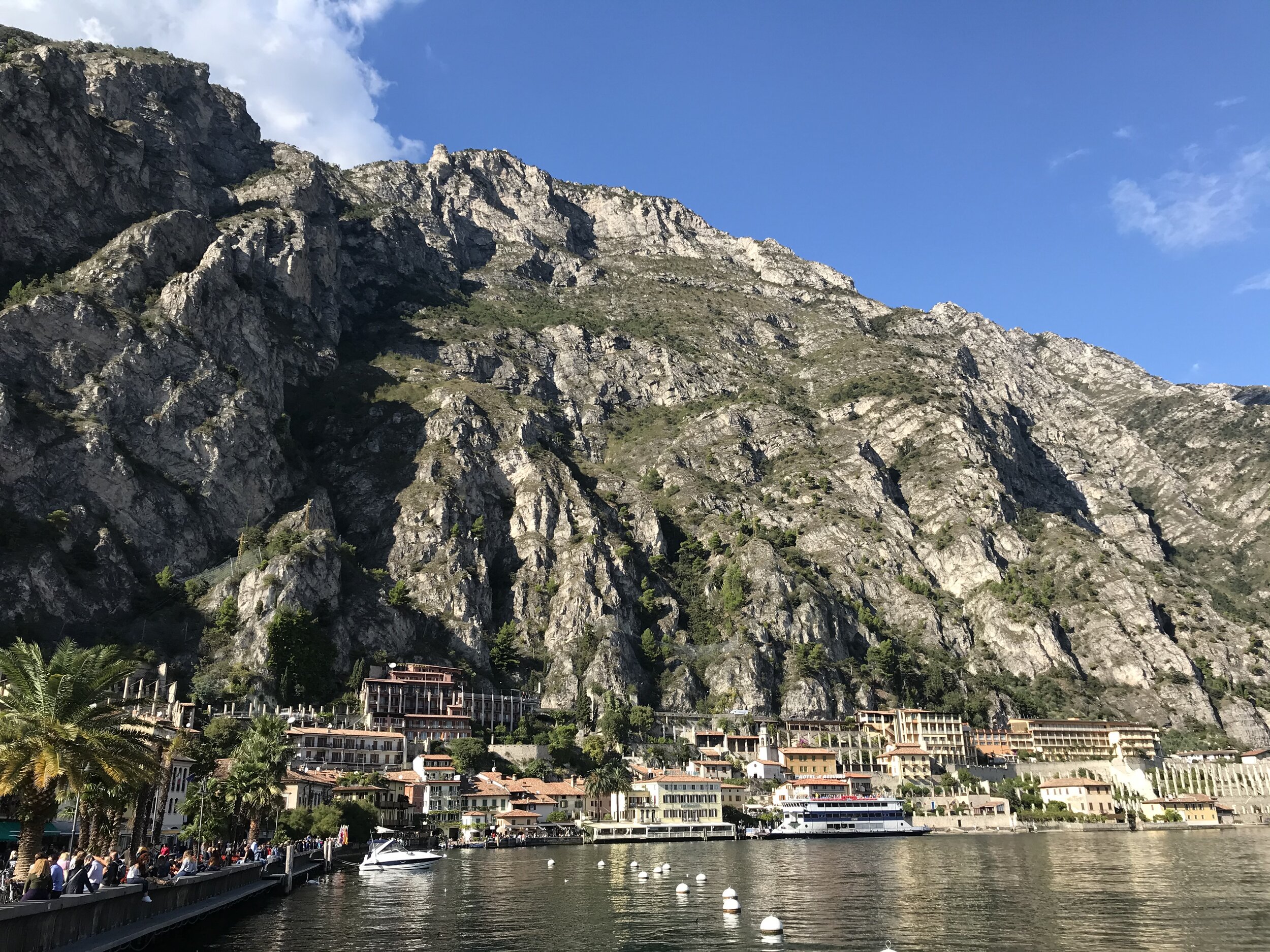   PICTURED:  The town of Limone, nestled under the cliffs of  Lago di Garda.   