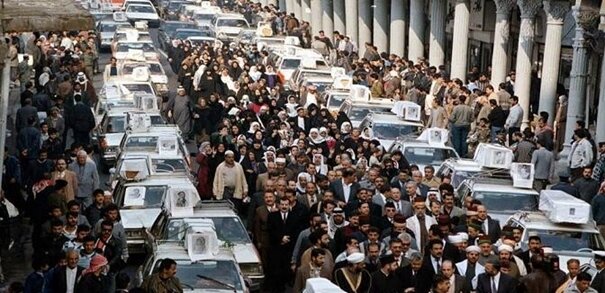 PICTURED: During the sanctions campaign on Iraq during the 1990s, daily funeral processions for children had to be held, as so many were dying of starvation and medical shortages. Photo credit: GICJ.