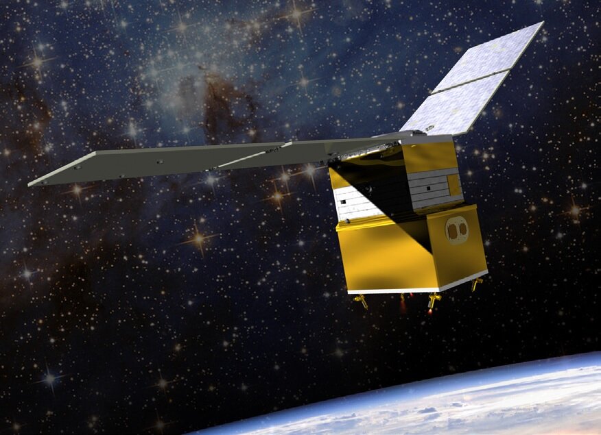 PICTURED: The GPIM spacecraft floats over the Earth in an artist’s rendering.