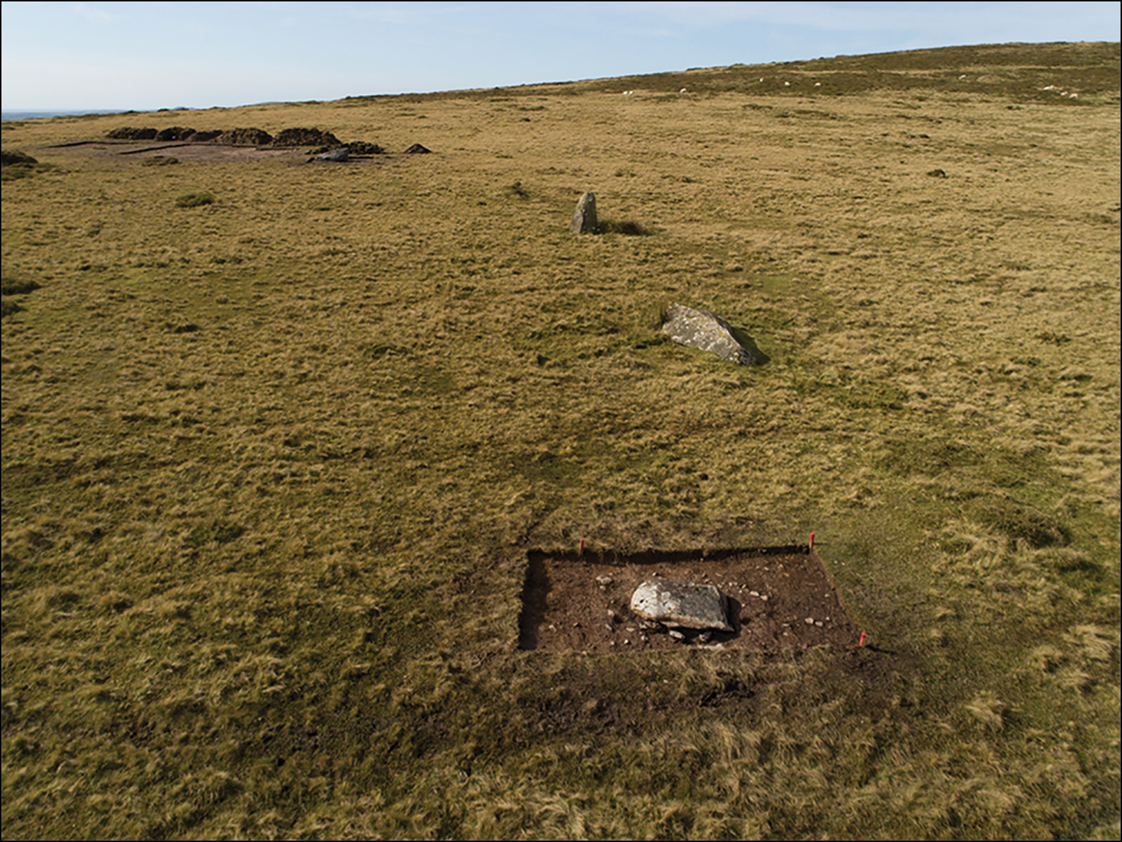 PICTURED: The arc of the former standing stones at Waun Mawn, Wales during trial excavations in 2017. Photo credit: A. Stanford.