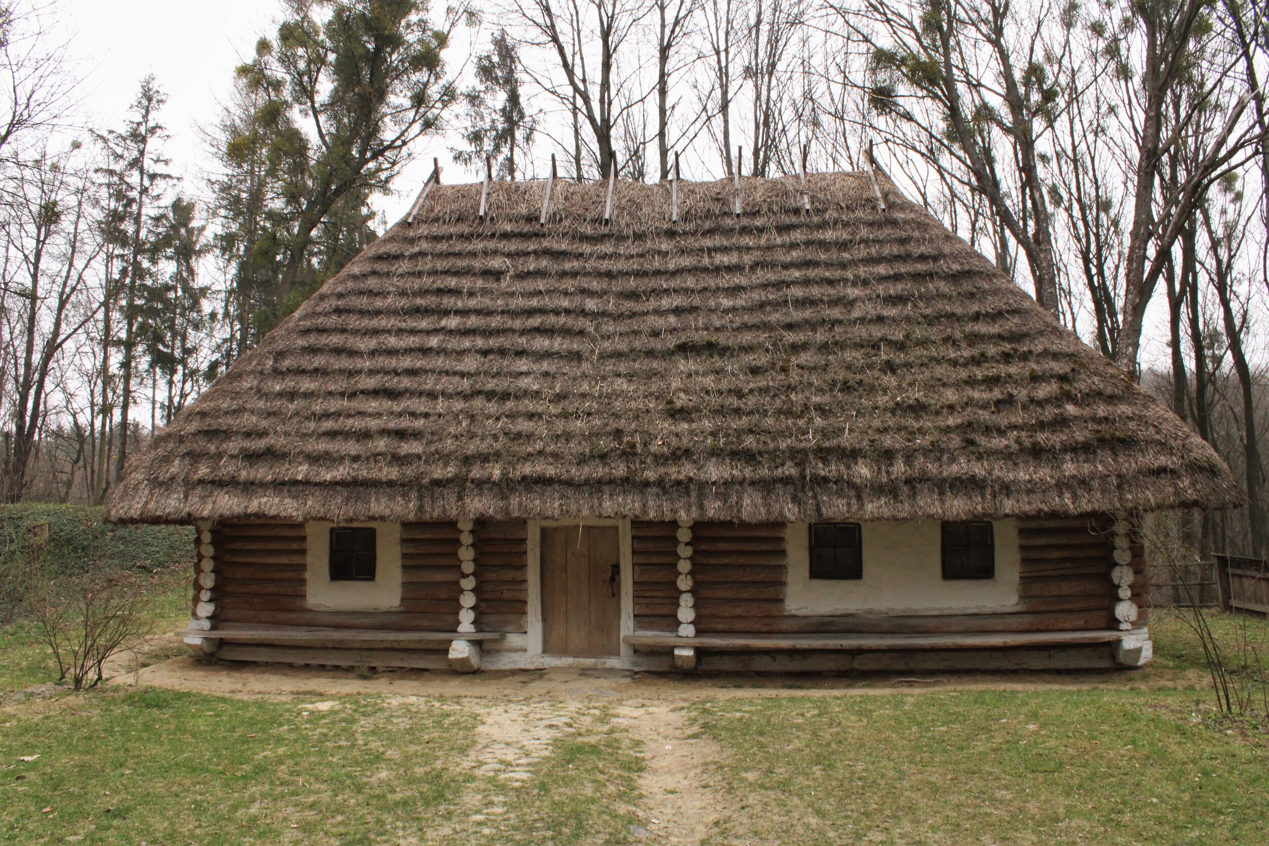  L’VIV, Ukraine. April 2021 PICTURED:  This more modern country building was built in the beginning of the 20th century by the Boykos People. 