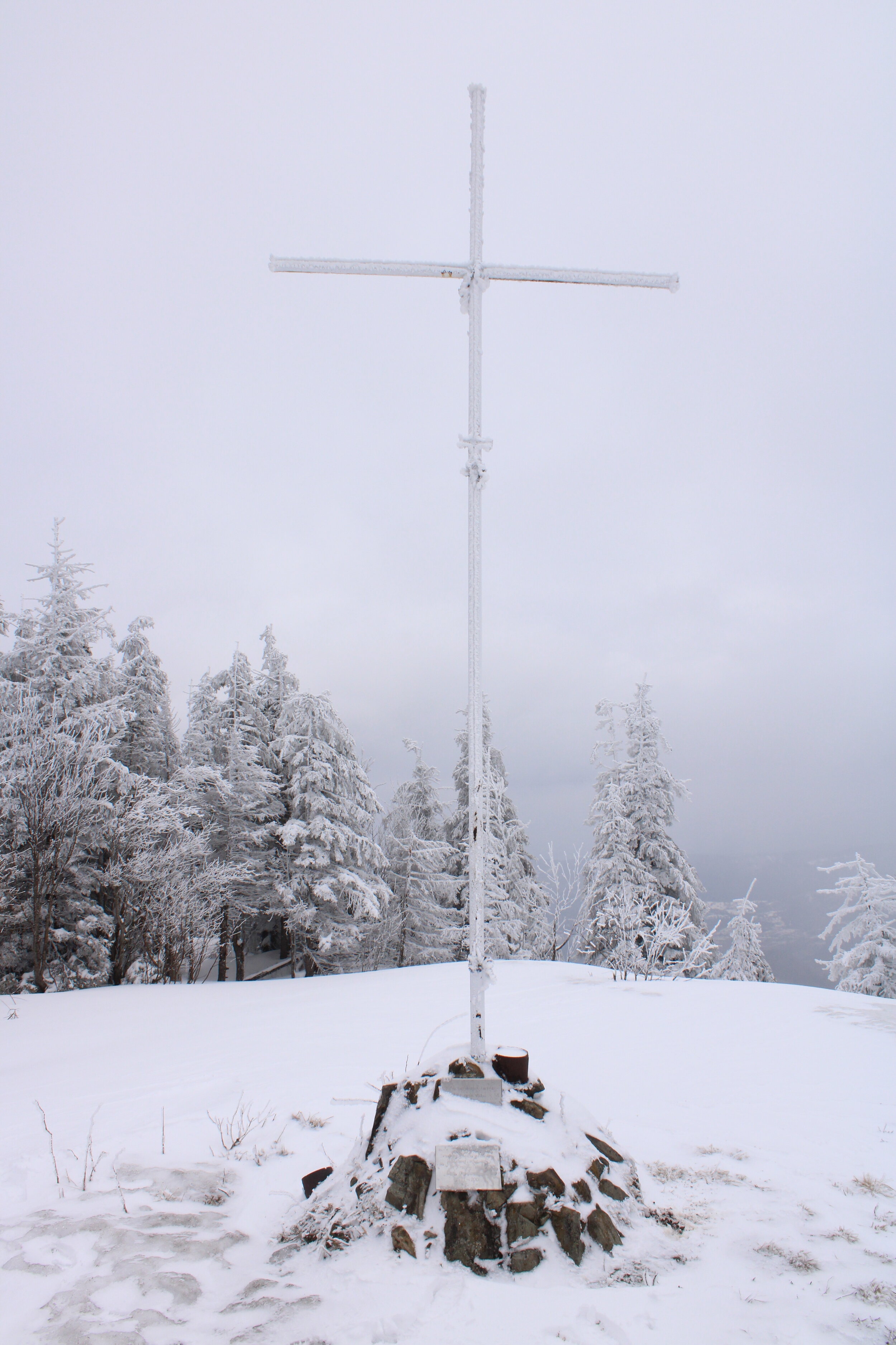   PICTURED:  The World War II monument to the fallen of the Ukrainian Insurgent Army who battled the Nazis in these frozen hills.  