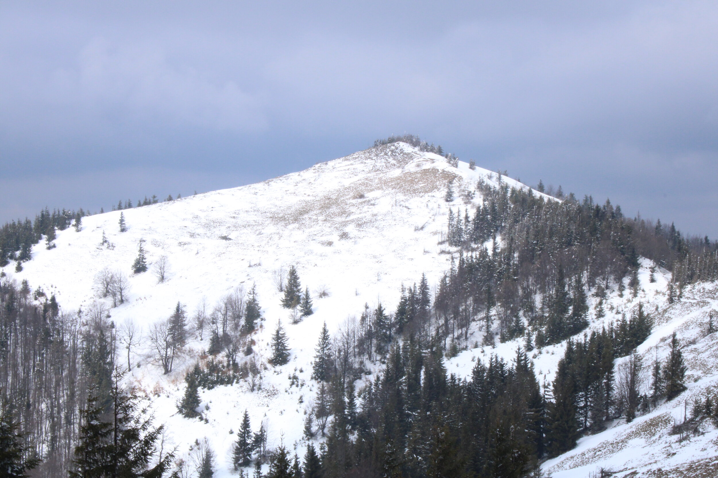   PICTURED:  The summit of Parashka gleams at 1,250 meters above sea level. As time constraints kept me from making the full ascent, I still got to catch it in a rare moment of sunshine.  