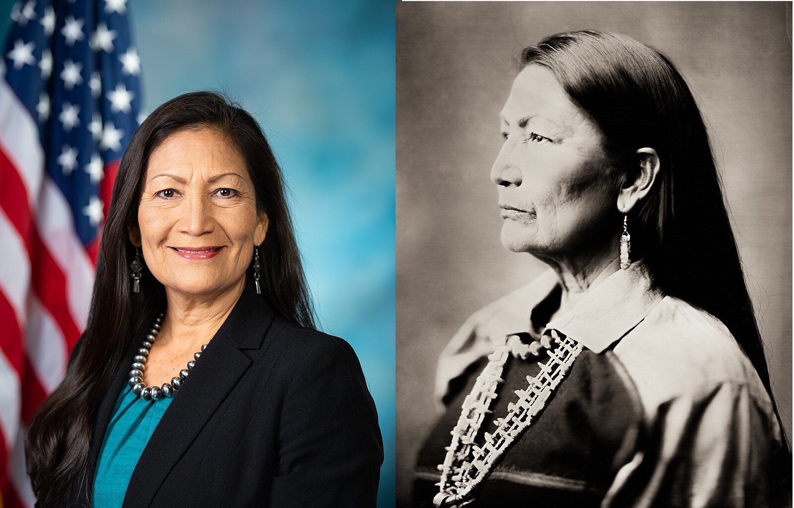 PICTURED: Sec. of the Interior Debra Haaland was selected by Joe Biden, according to many people’s beliefs, for her ability to carry out the American the Beautiful/30x30 executive order.Congresswoman Debra Haaland, or “Crushed Turquoise” of the Laguna Pueblo, New Mexico’s 1st District, captured in the historic wet plate collodion process of pure silver on glass for “Northern Plains Native Americans: A Modern Wet Plate Perspective”. Photo credit: Shane Balkowitsch. CC 4.0.