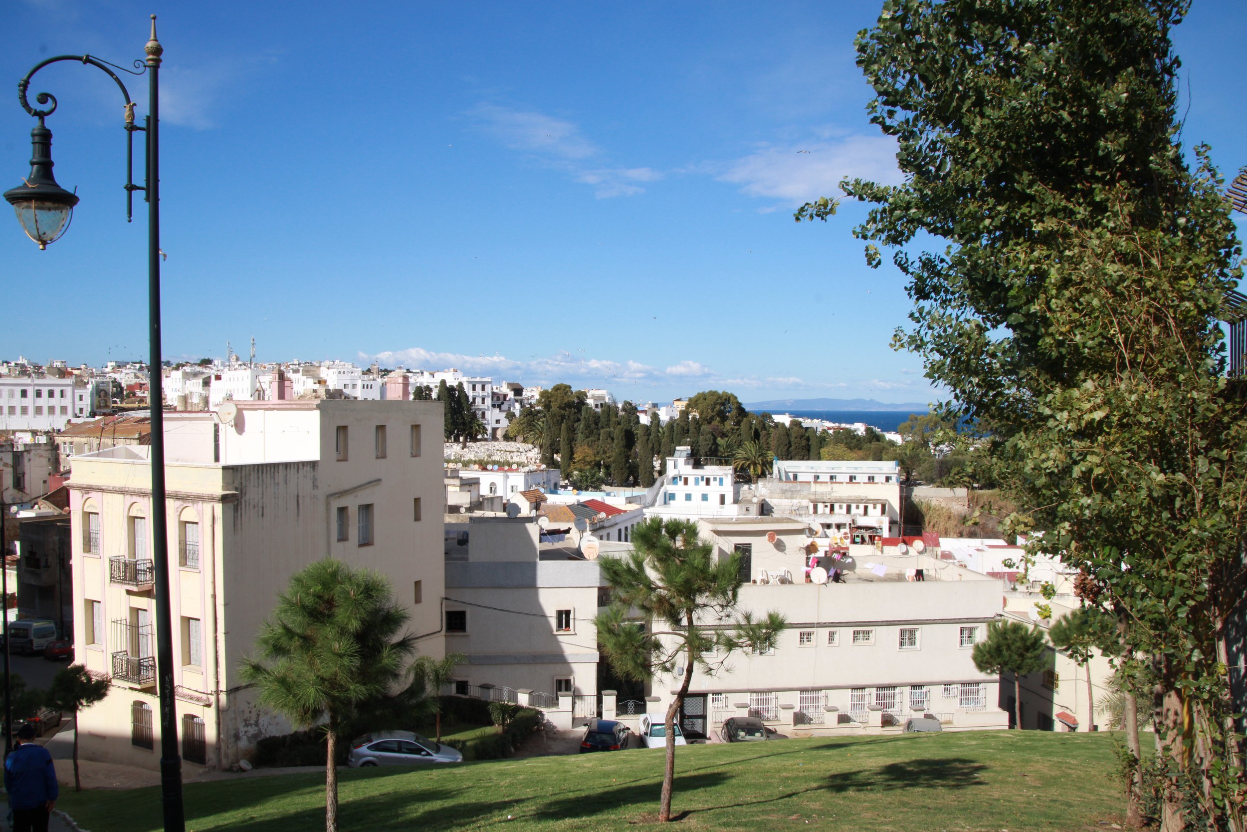  TANGIER, Morocco. November 7th, 2021. PICTURED: The city seen from a green area near to the Grand Cafe de Paris. PC: Andrew Corbley © 
